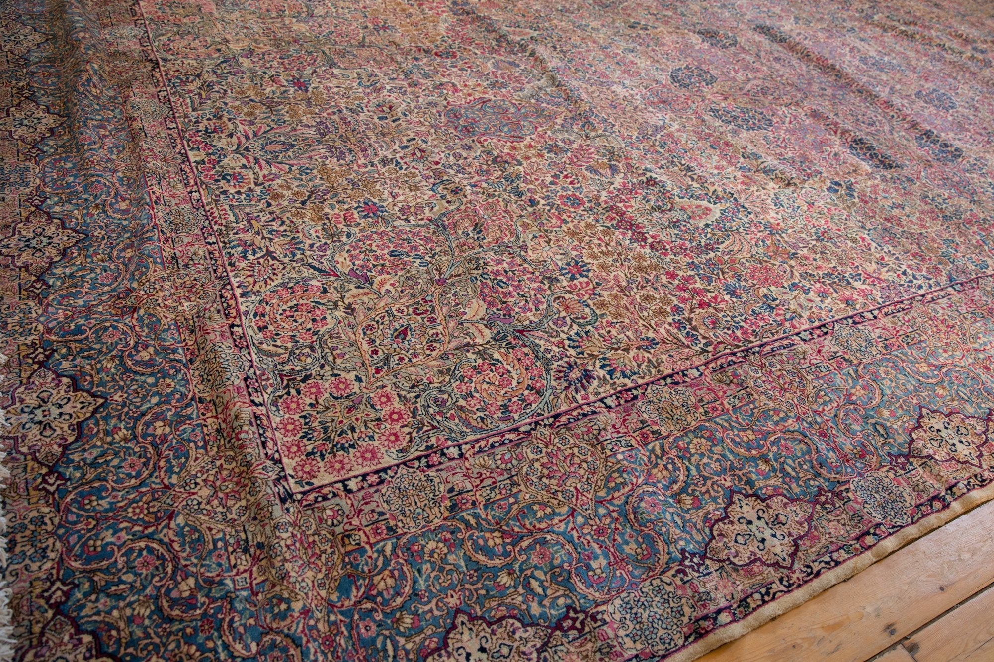 11.5x19.5 Vintage Lavar Kerman Carpet - Image 4