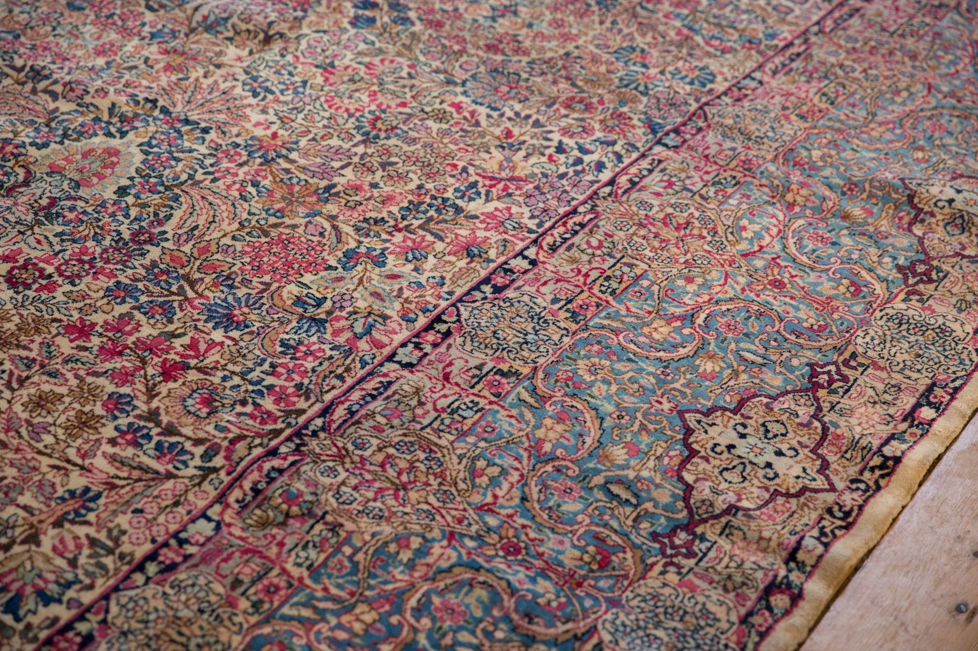 11.5x19.5 Vintage Lavar Kerman Carpet - Image 5