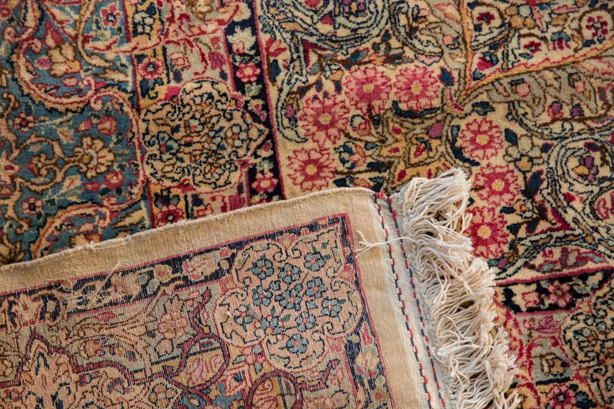11.5x19.5 Vintage Lavar Kerman Carpet - Image 7