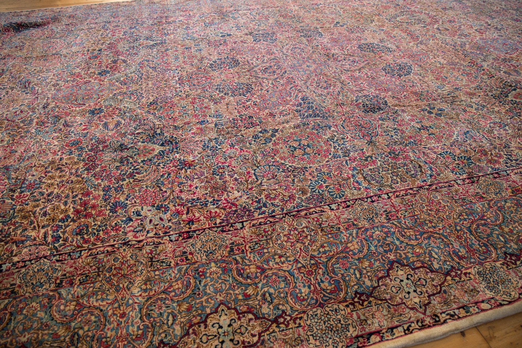 11.5x19.5 Vintage Lavar Kerman Carpet - Image 8