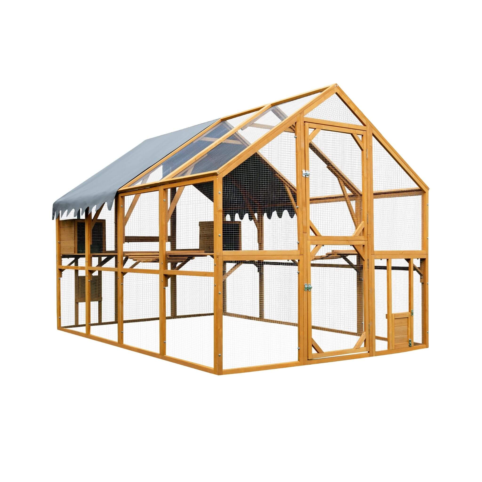 110-Inch Large Outdoor Kitten Playpen Chicken Coop With Waterproof Cover (SAK15370) - Image 4