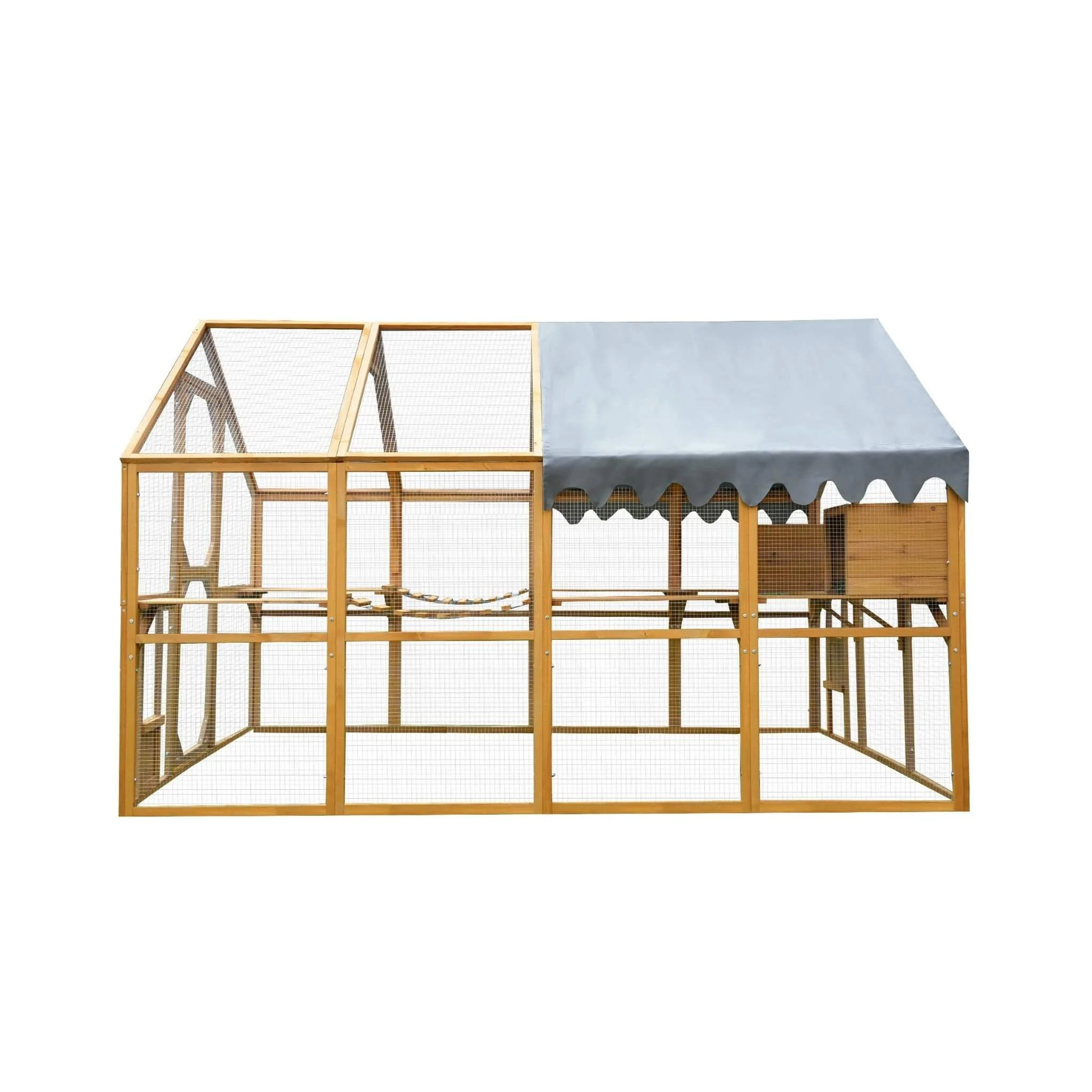 110-Inch Large Outdoor Kitten Playpen Chicken Coop With Waterproof Cover (SAK15370) - Image 5