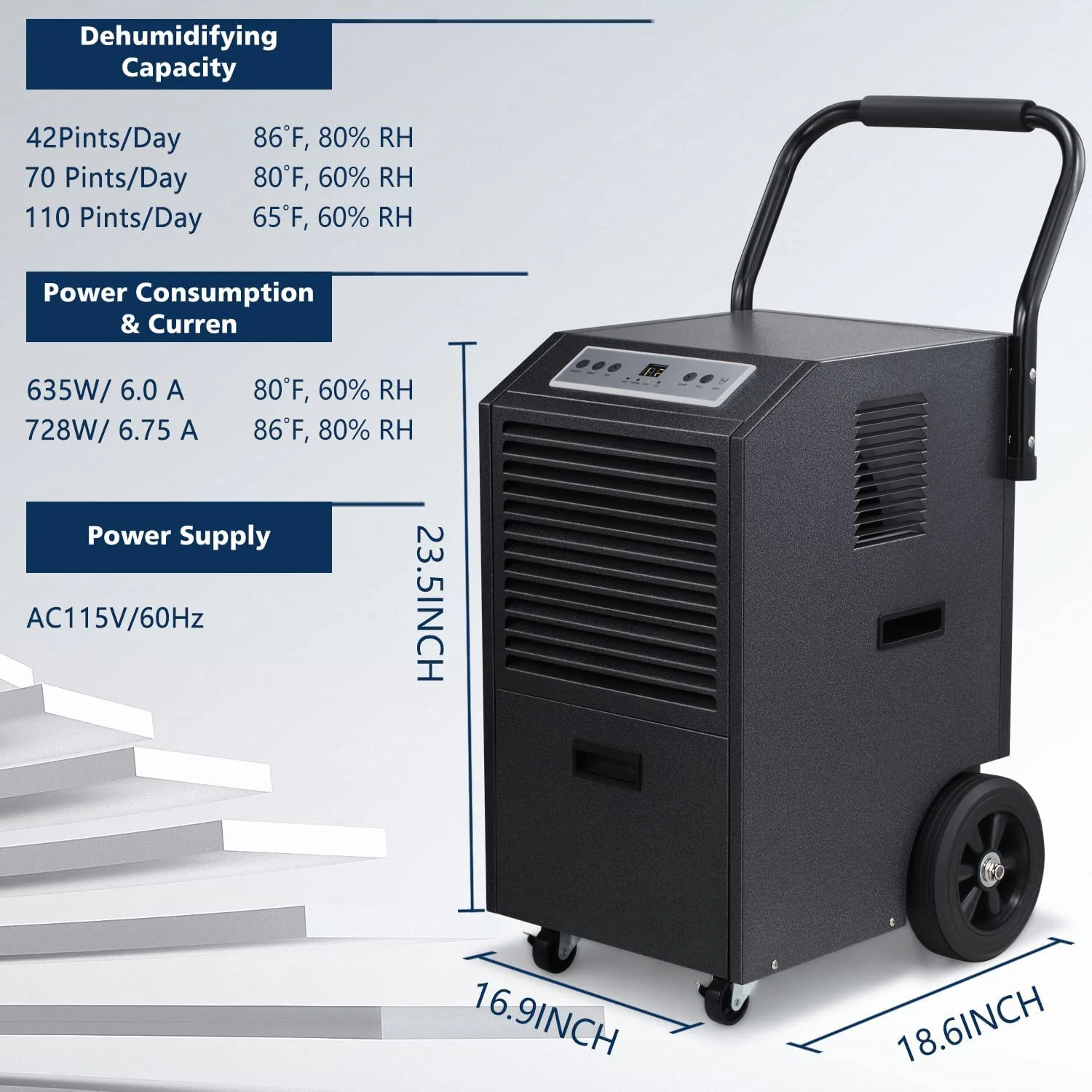 110 Pints Commercial Dehumidifier D4290E - Image 3