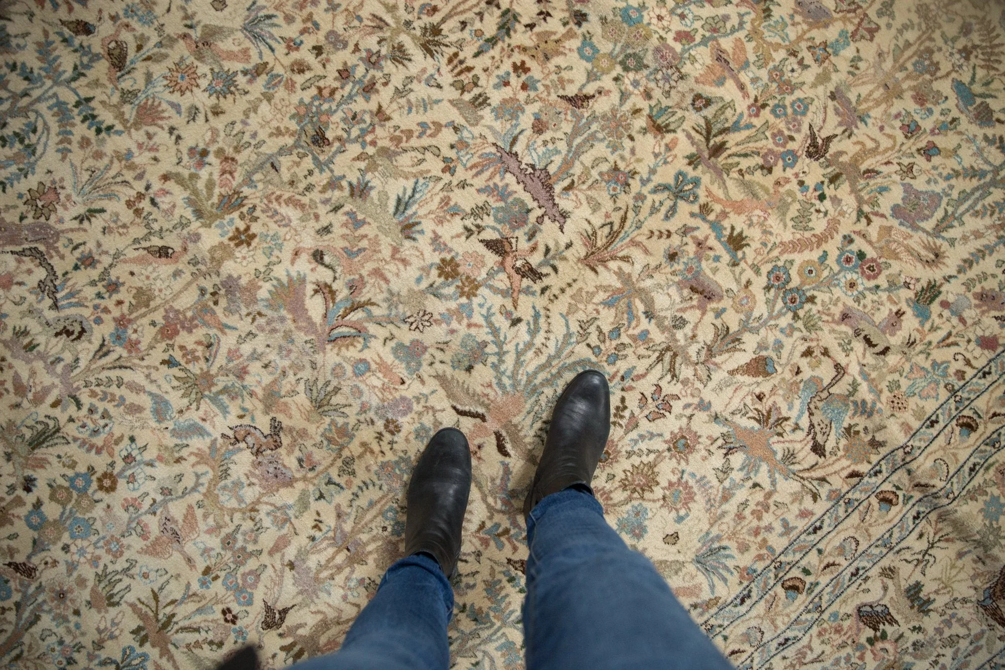 11x11.5 Vintage Tabriz Square Carpet - Image 2