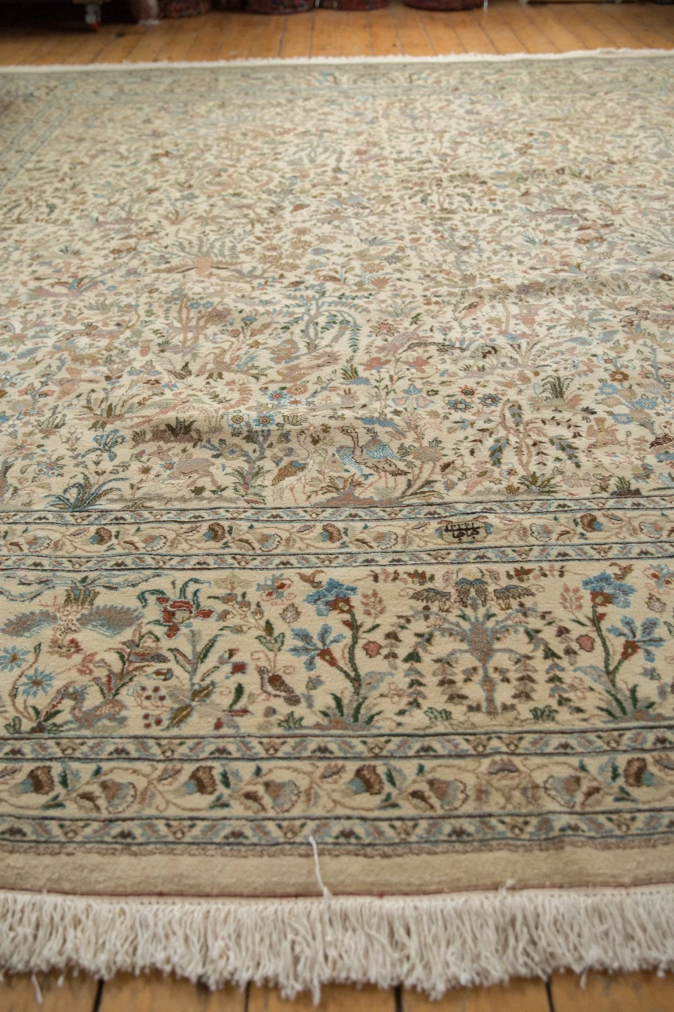 11x11.5 Vintage Tabriz Square Carpet - Image 9