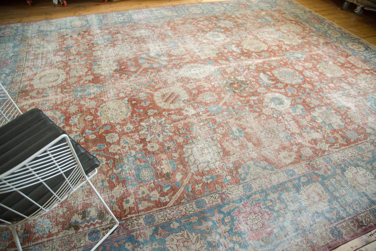 11x14 Vintage Distressed Tabriz Carpet - Image 13