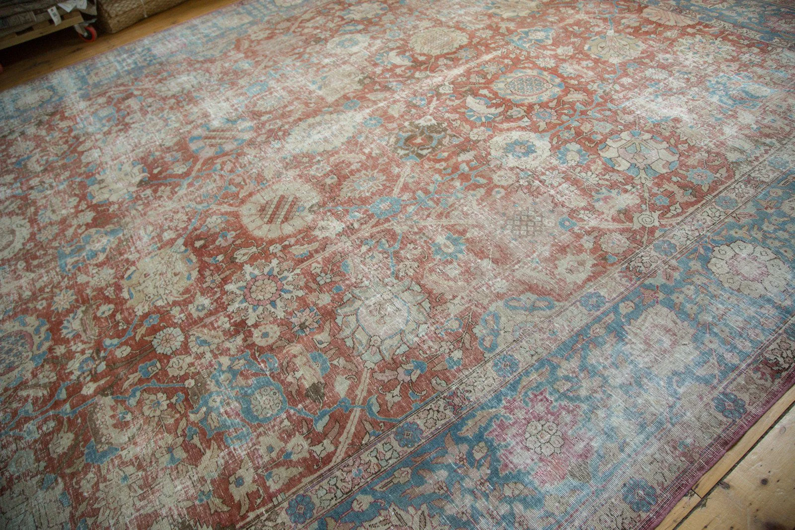 11x14 Vintage Distressed Tabriz Carpet - Image 3