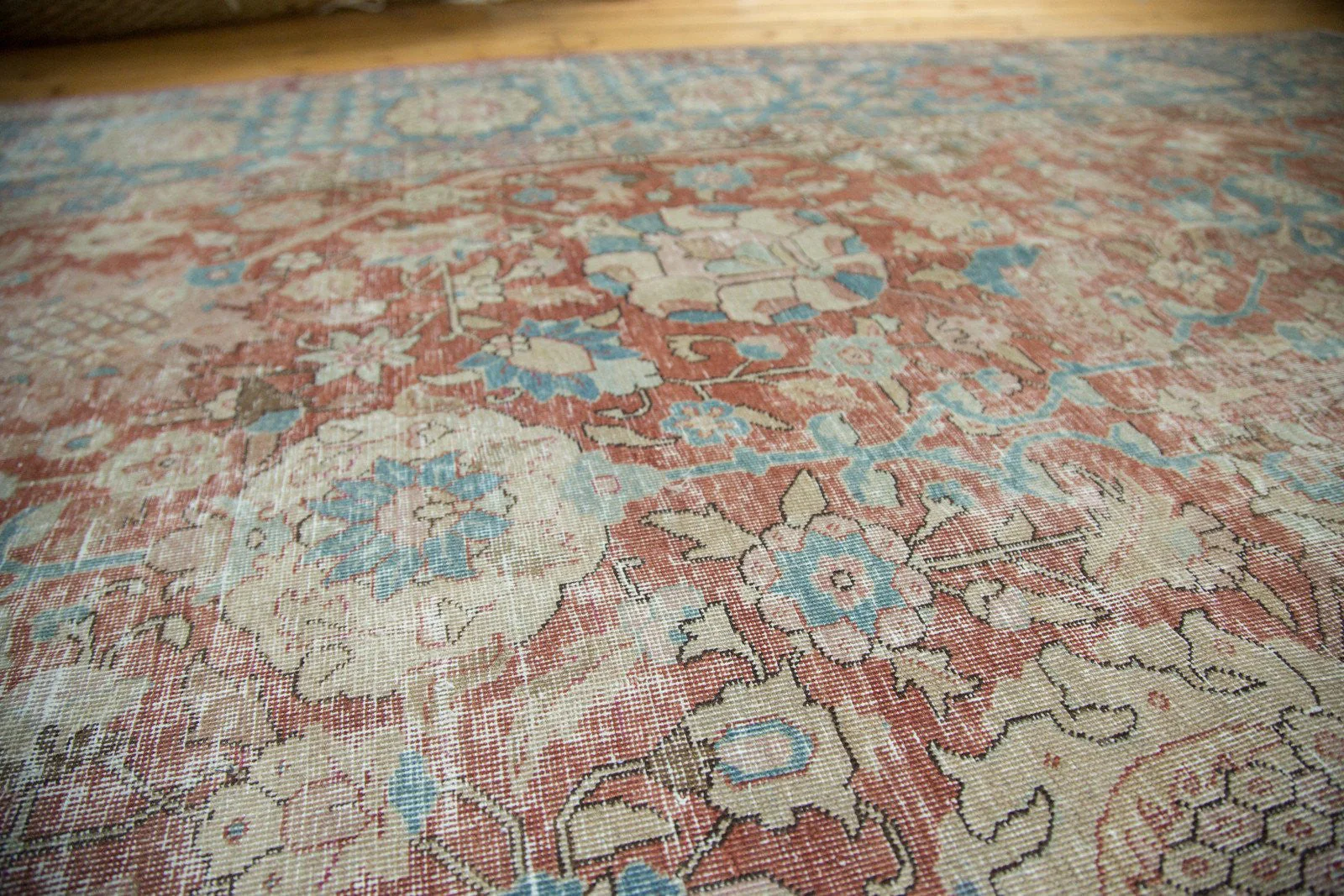 11x14 Vintage Distressed Tabriz Carpet - Image 6