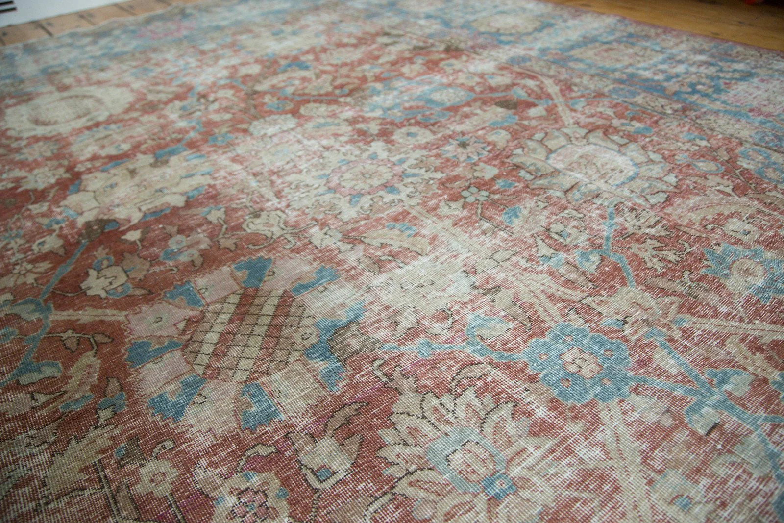 11x14 Vintage Distressed Tabriz Carpet - Image 7