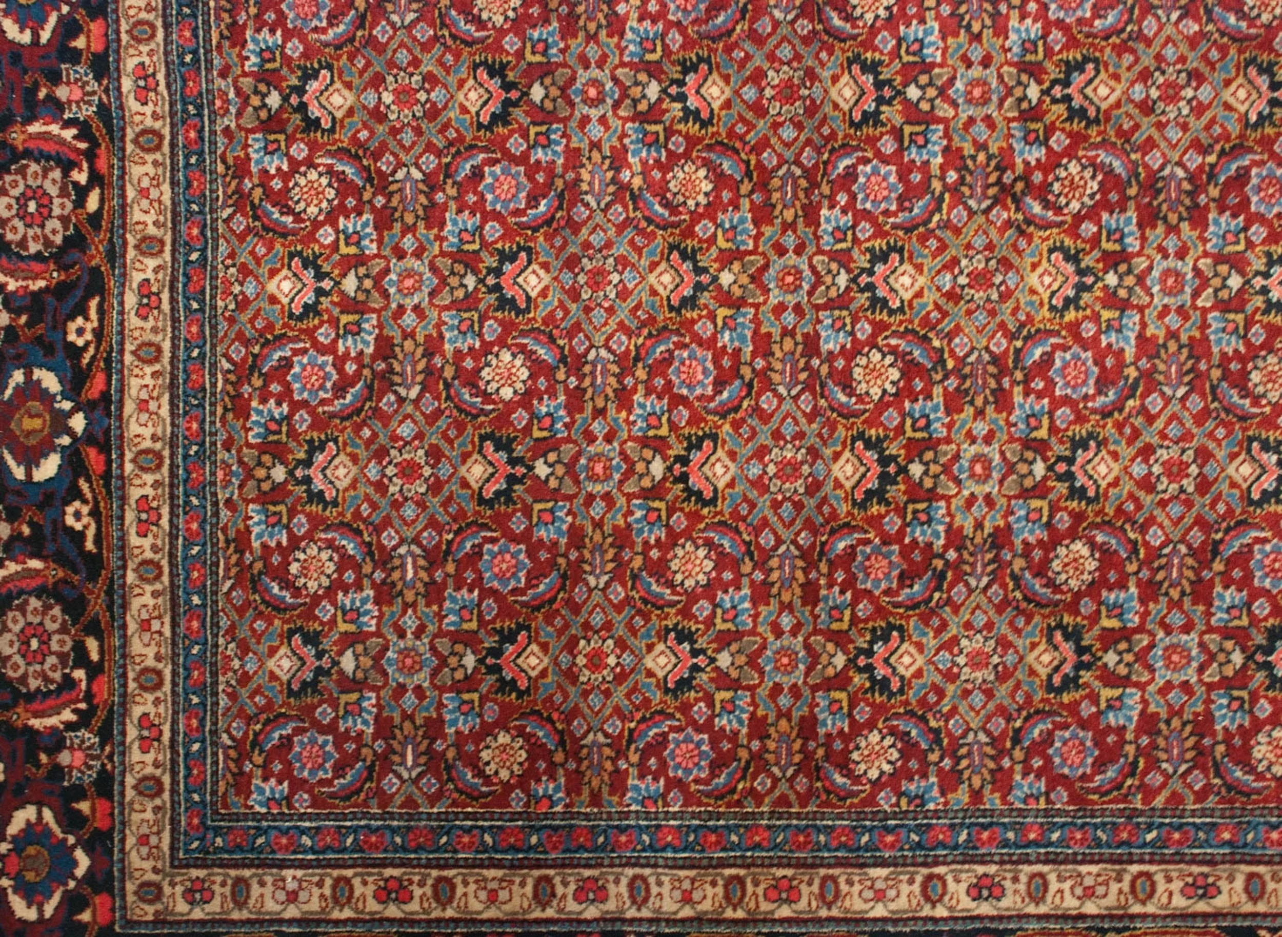 11x14 Vintage Tabriz Carpet - Image 2