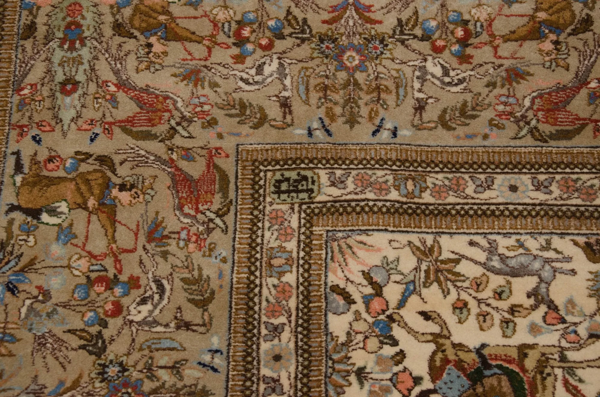 11x15 Vintage Tabriz Carpet - Image 3