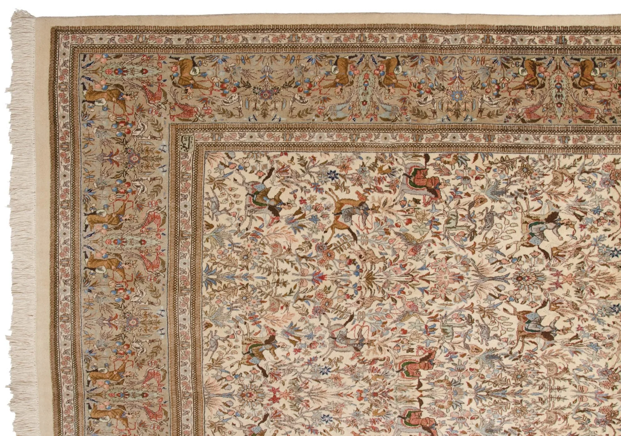11x15 Vintage Tabriz Carpet - Image 5