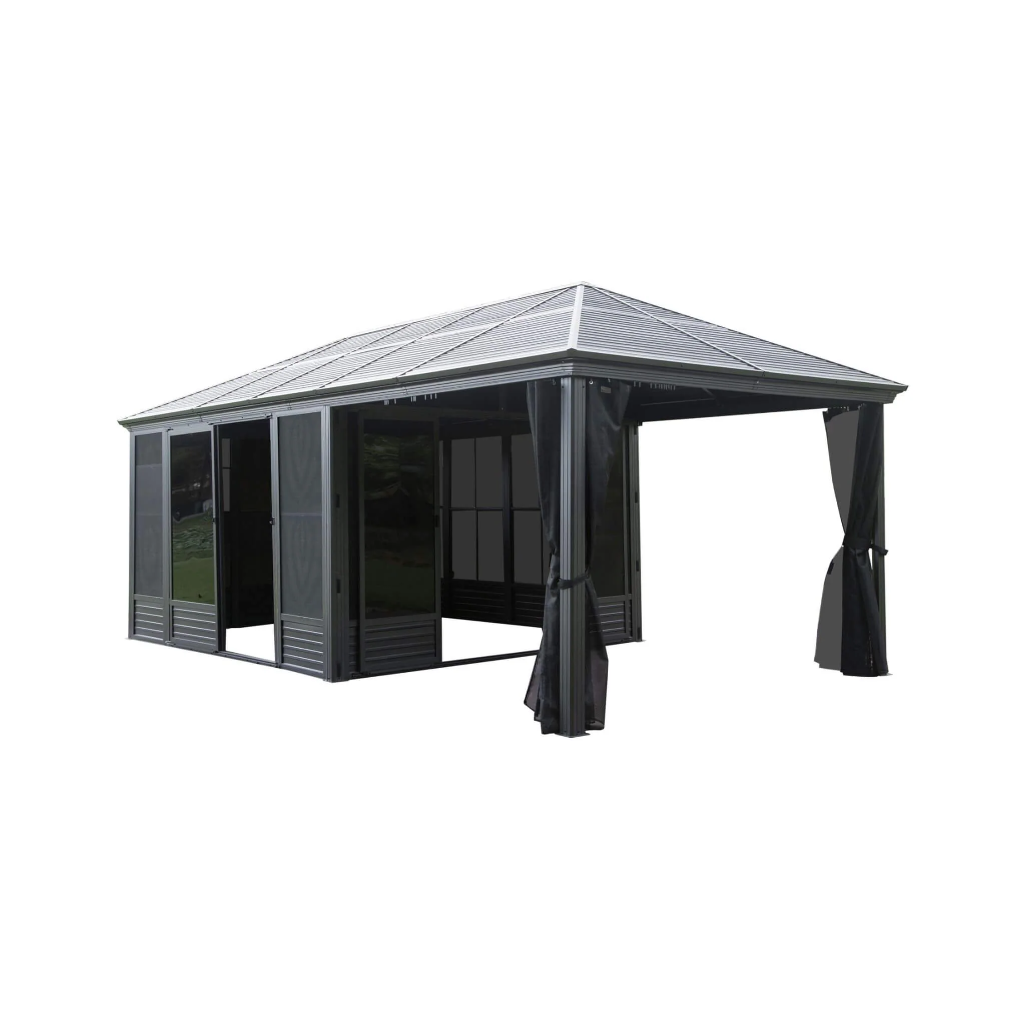 [11X21FT] Alora Outdoor All-Season Solarium Sunroom Gazebo With Galvanized Steel Roof (SAK42018) - Image 4