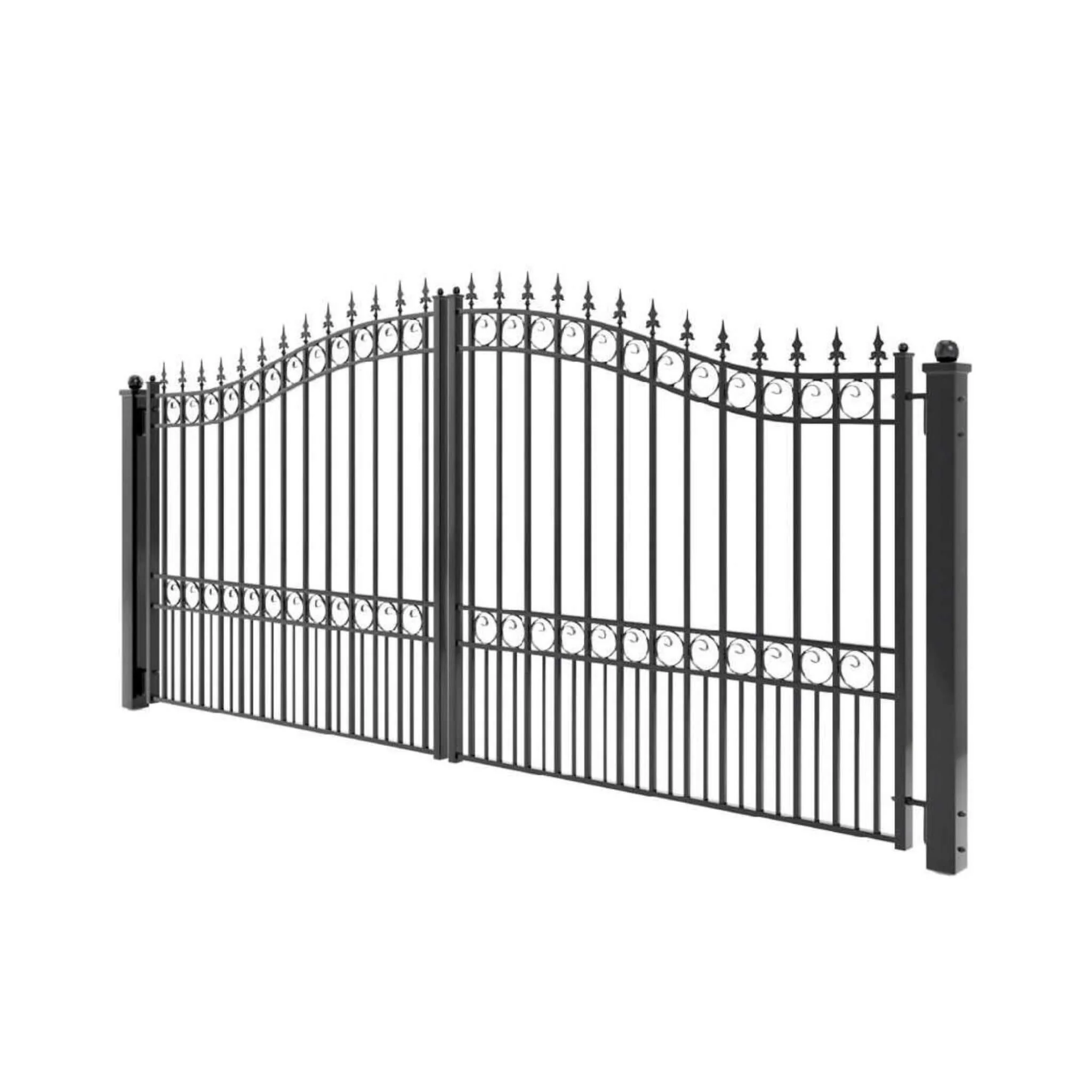 [12-18FT] Heavy-Duty London-Style Powder-Coated Galvanized Steel Dual-Swing Driveway Gate (SAK48520) - Image 4