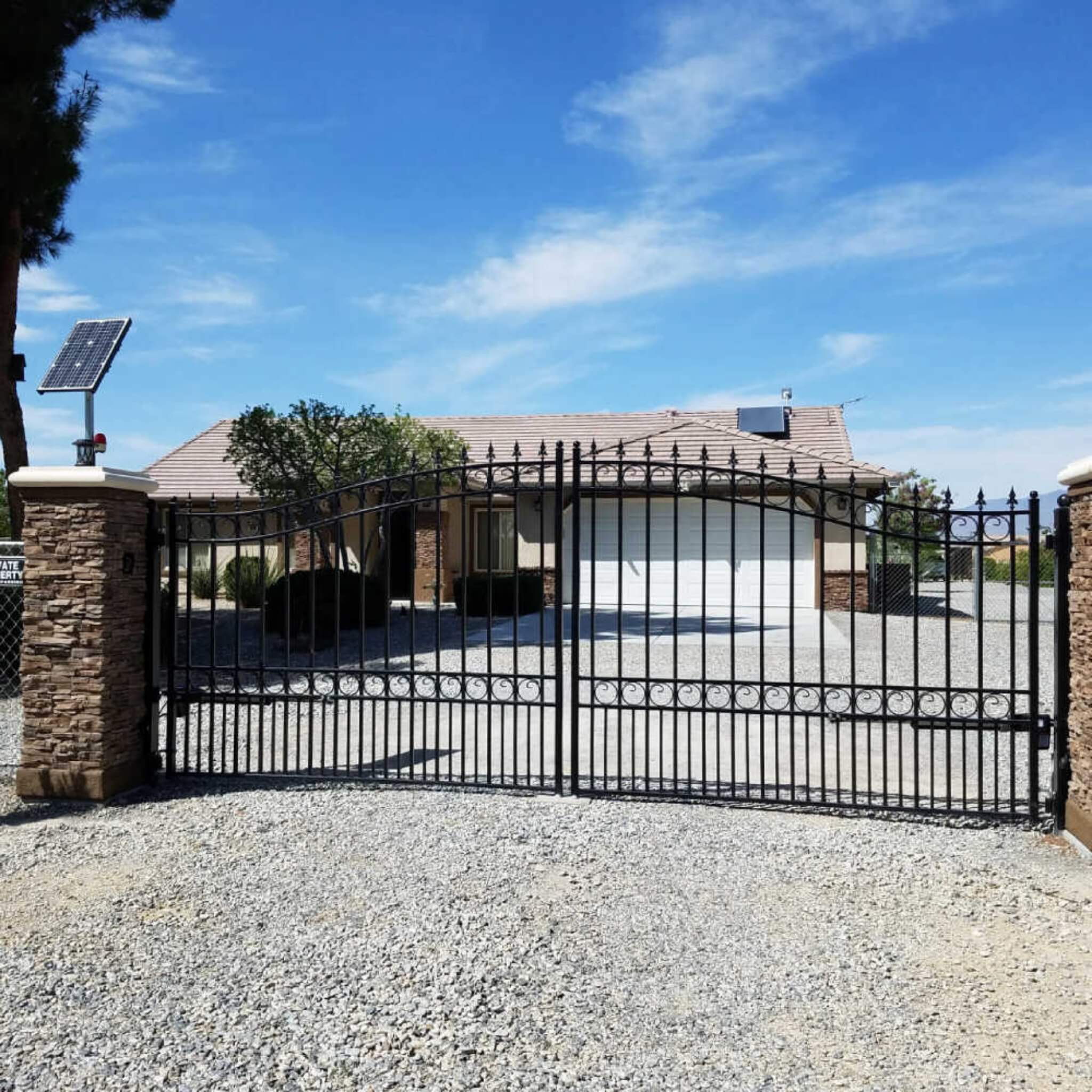 [12-18FT] Heavy-Duty London-Style Powder-Coated Galvanized Steel Dual-Swing Driveway Gate (SAK48520) - Image 5