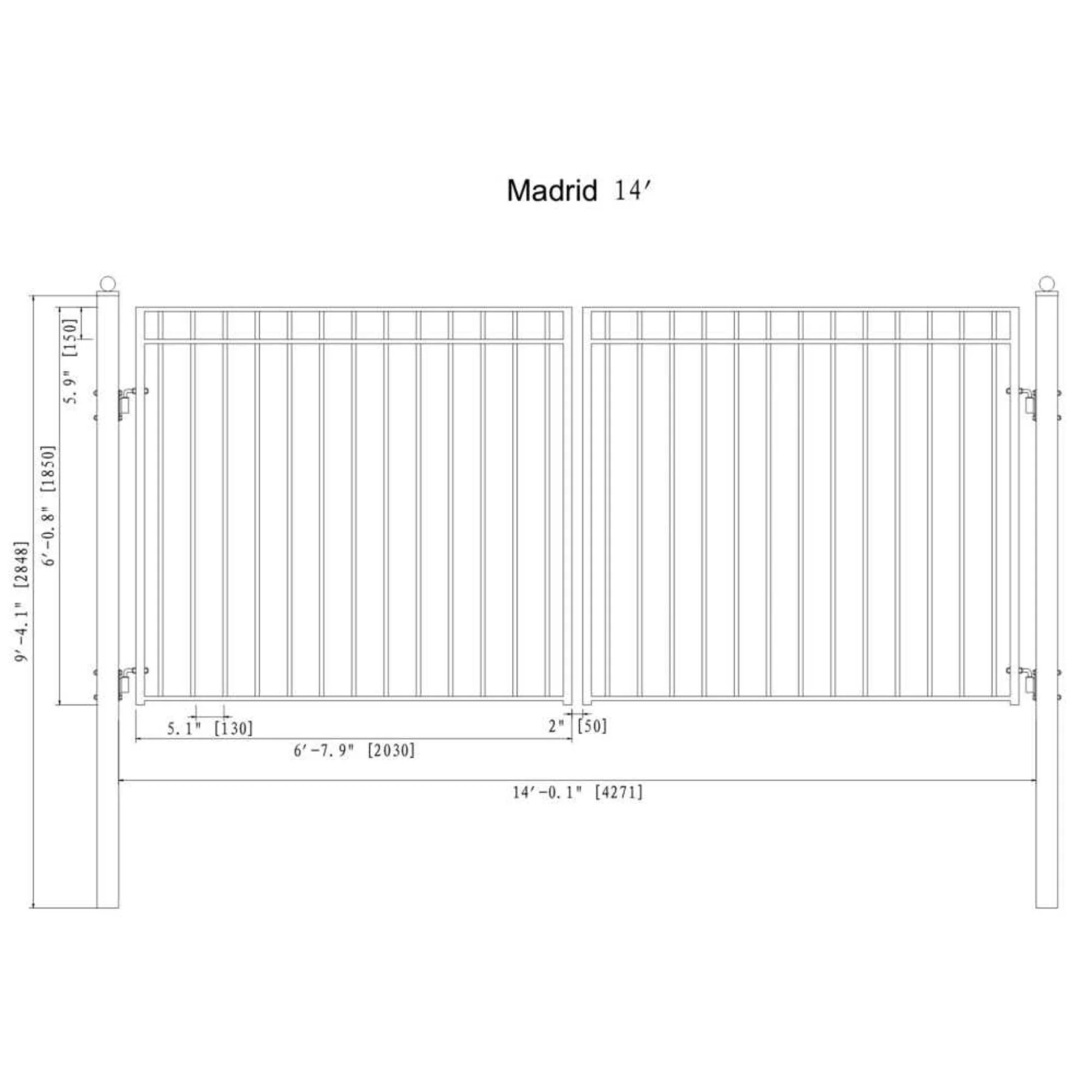 [12-18FT] Heavy-Duty Madrid-Style Premium Steel Dual-Swing Driveway Gate (SAK38546) - Image 7