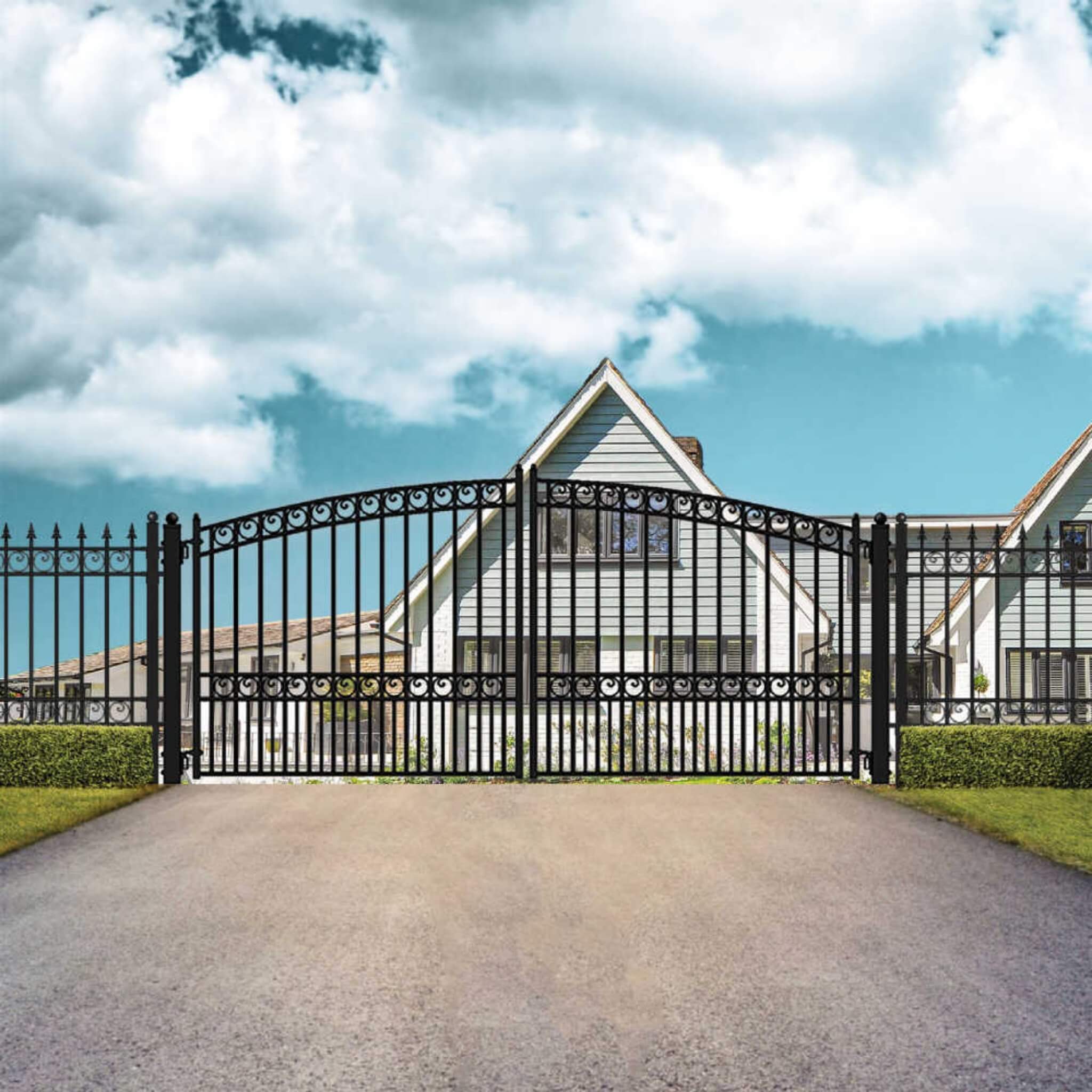 [12-18FT] Heavy-Duty Paris-Style Steel Premium Dual-Swing Driveway Gate (SAK97031) - Image 3