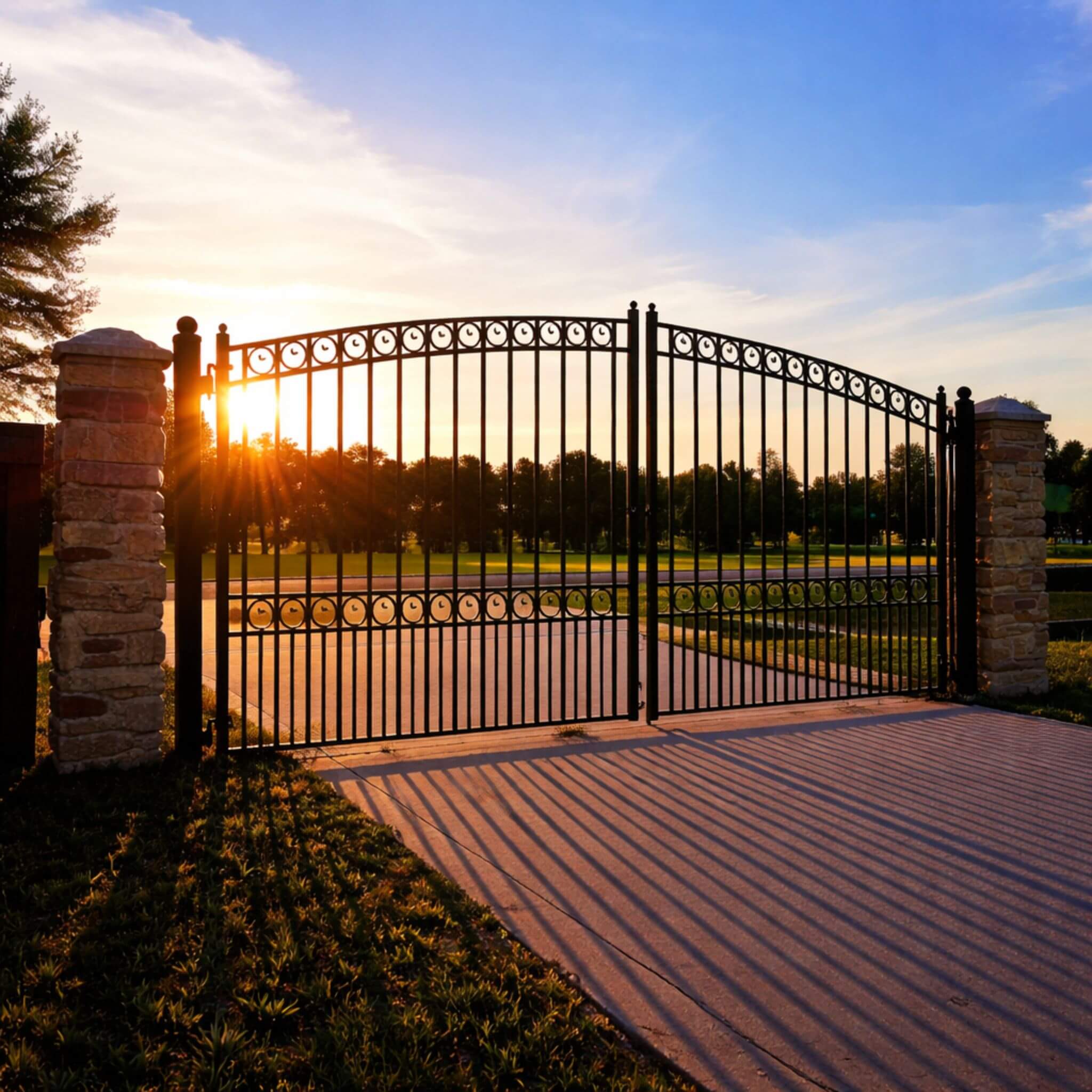 [12-18FT] Heavy-Duty Paris-Style Steel Premium Dual-Swing Driveway Gate (SAK97031) - Image 5