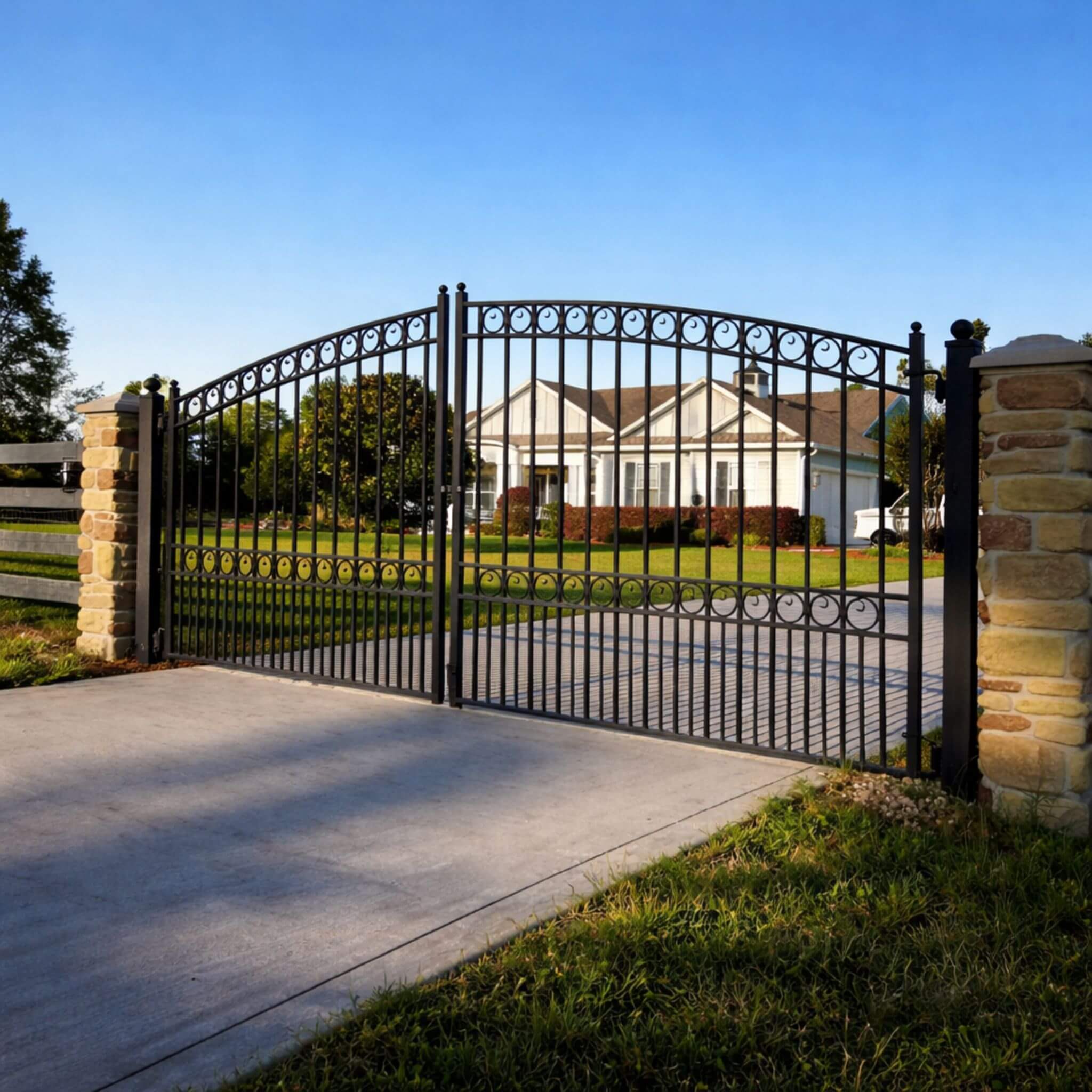 [12-18FT] Heavy-Duty Paris-Style Steel Premium Dual-Swing Driveway Gate (SAK97031) - Image 6
