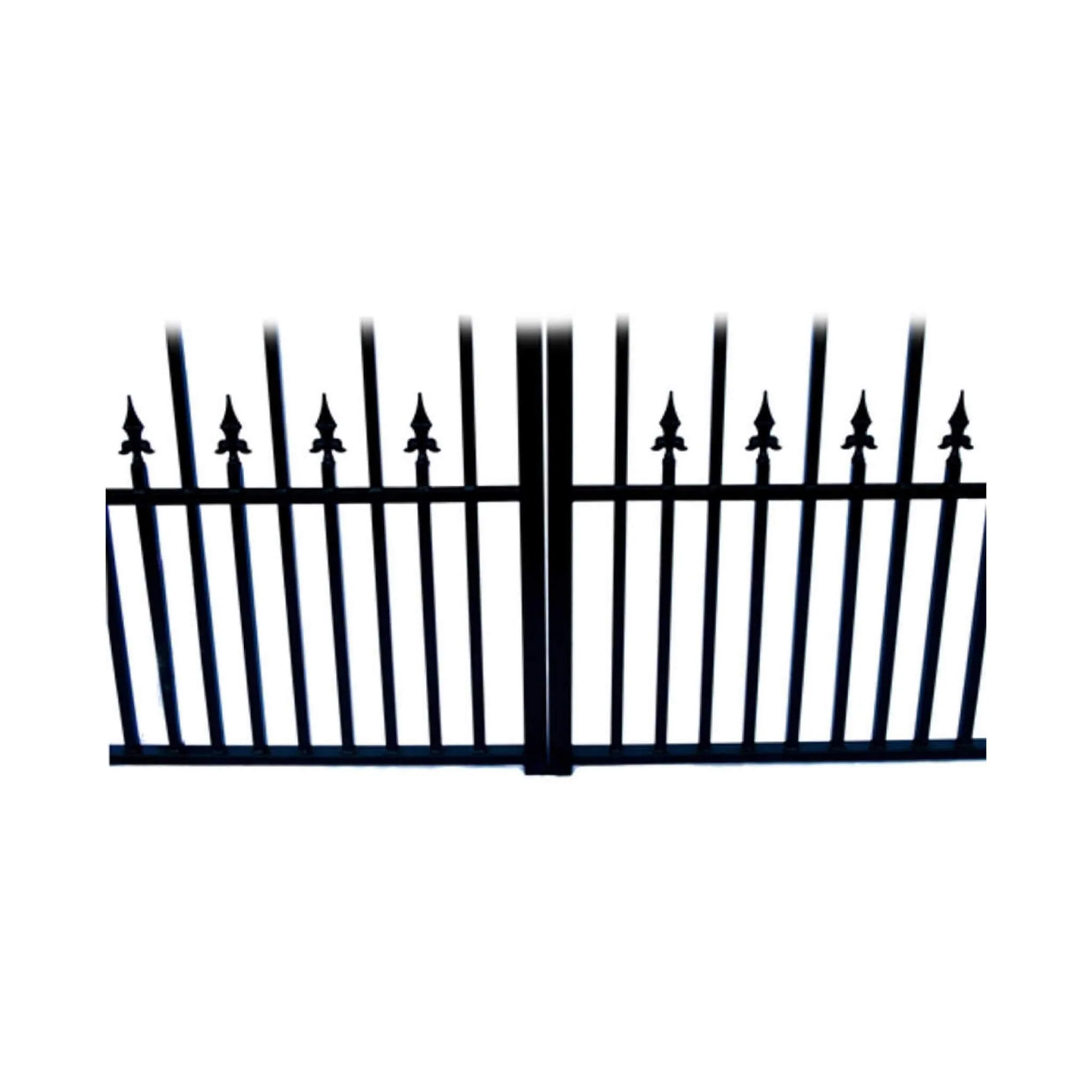[12-18FT] Heavy-Duty Prague-Style Powder-Coated Galvanized Steel Dual Swing Driveway Gate (SAK48530) - Image 10
