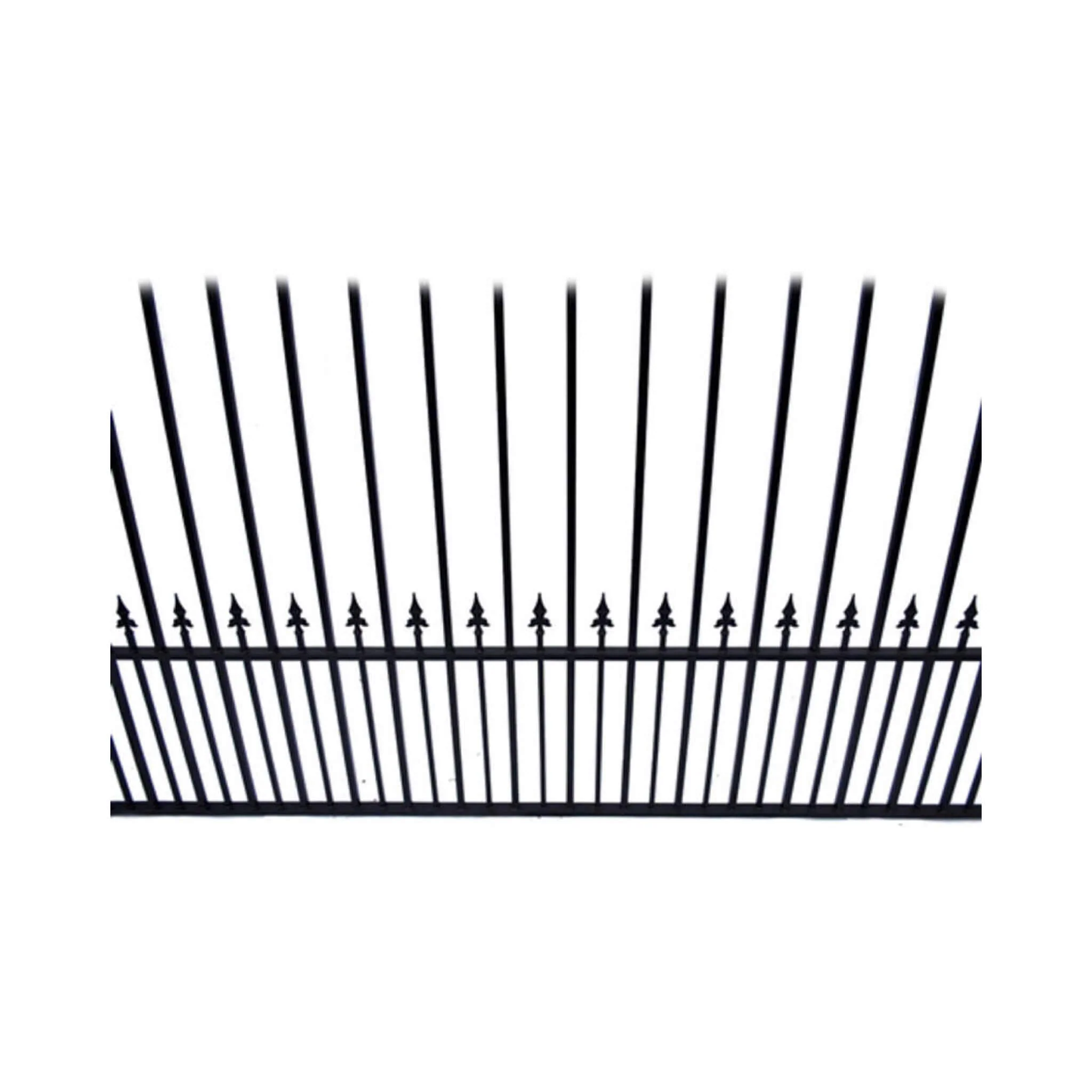 [12-18FT] Heavy-Duty Prague-Style Powder-Coated Galvanized Steel Dual Swing Driveway Gate (SAK48530) - Image 11