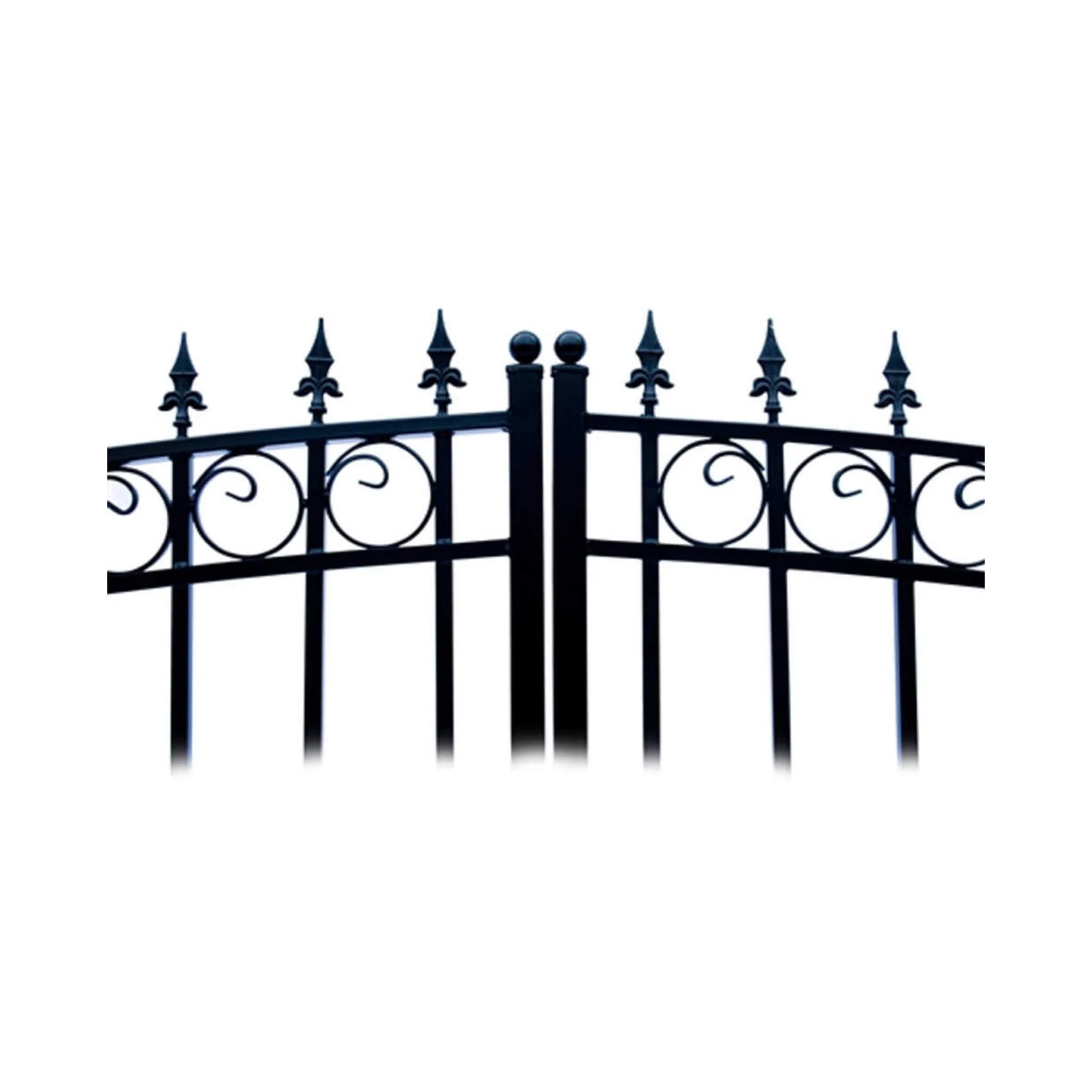 [12-18FT] Heavy-Duty Prague-Style Powder-Coated Galvanized Steel Dual Swing Driveway Gate (SAK48530) - Image 12