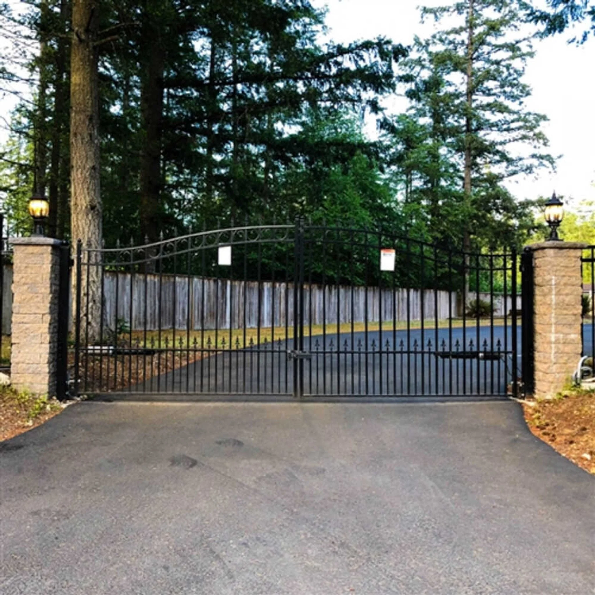[12-18FT] Heavy-Duty Prague-Style Powder-Coated Galvanized Steel Dual Swing Driveway Gate (SAK48530) - Image 4