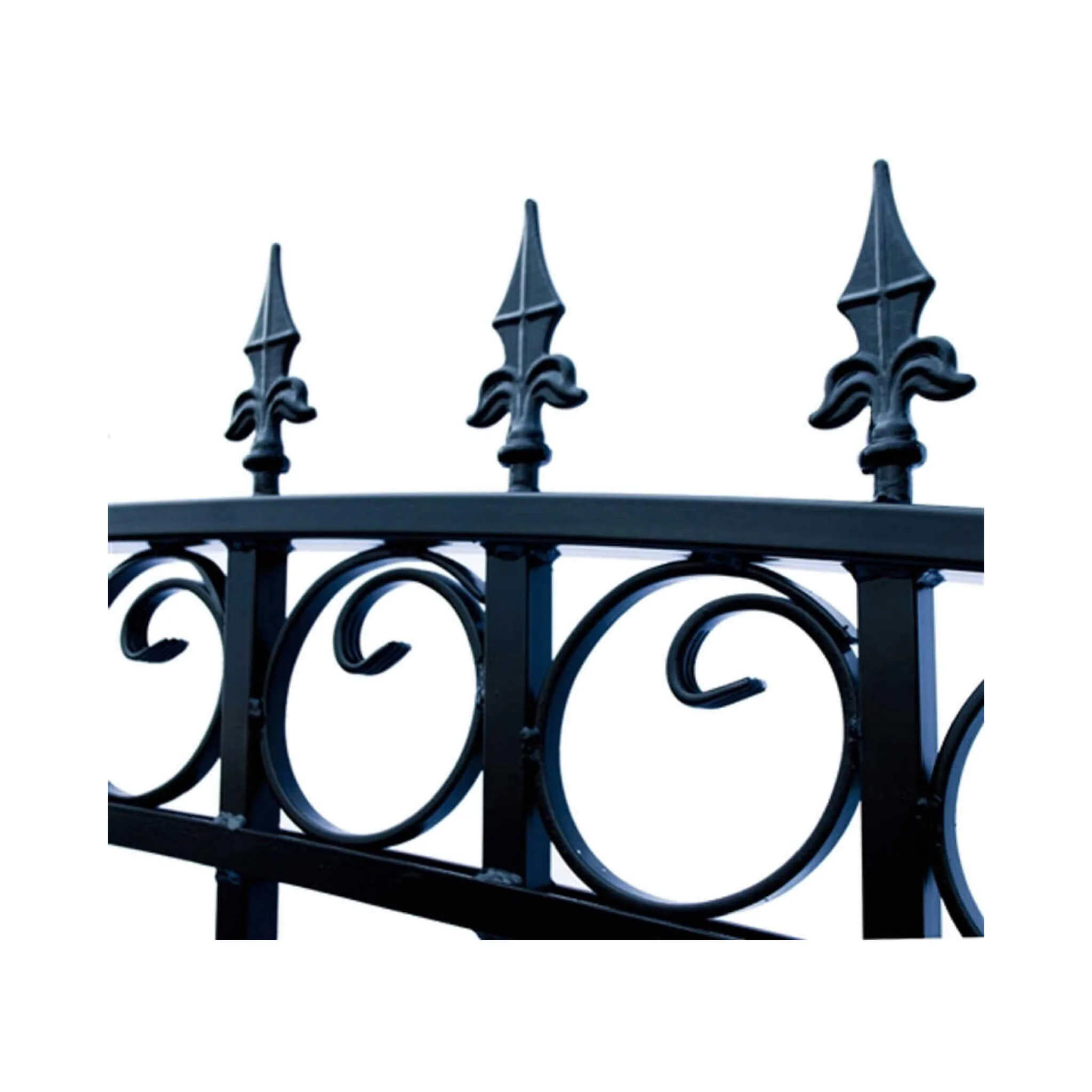 [12-18FT] Heavy-Duty Prague-Style Powder-Coated Galvanized Steel Dual Swing Driveway Gate (SAK48530) - Image 5