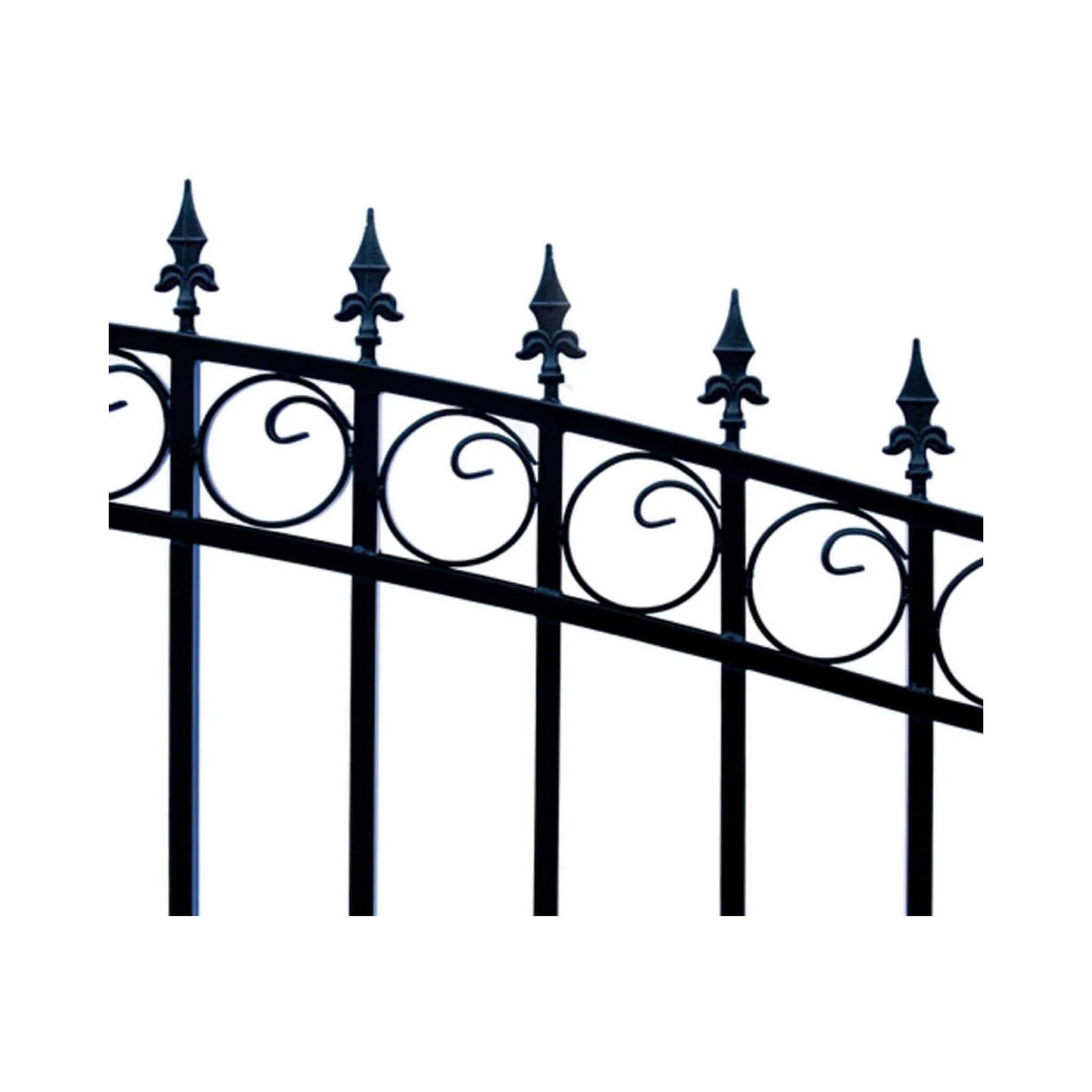 [12-18FT] Heavy-Duty Prague-Style Powder-Coated Galvanized Steel Dual Swing Driveway Gate (SAK48530) - Image 6