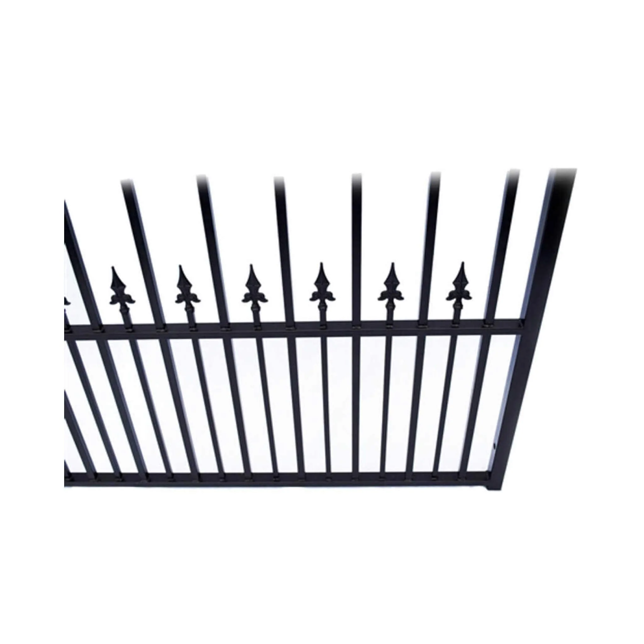 [12-18FT] Heavy-Duty Prague-Style Powder-Coated Galvanized Steel Dual Swing Driveway Gate (SAK48530) - Image 8