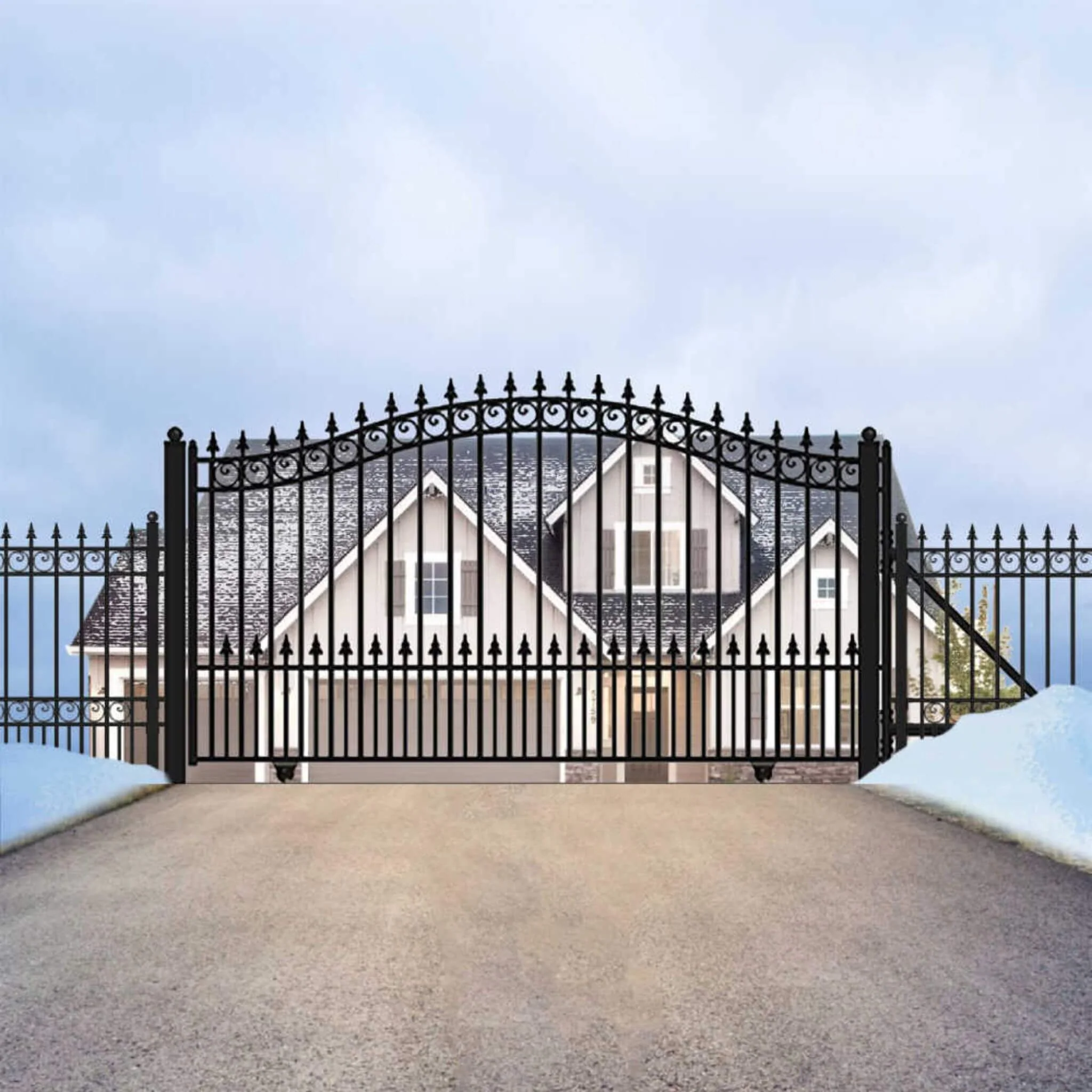 [12-18FT] Heavy-Duty Prague-Style Premium Steel Sliding Driveway Gate (SAK71492) - Image 4