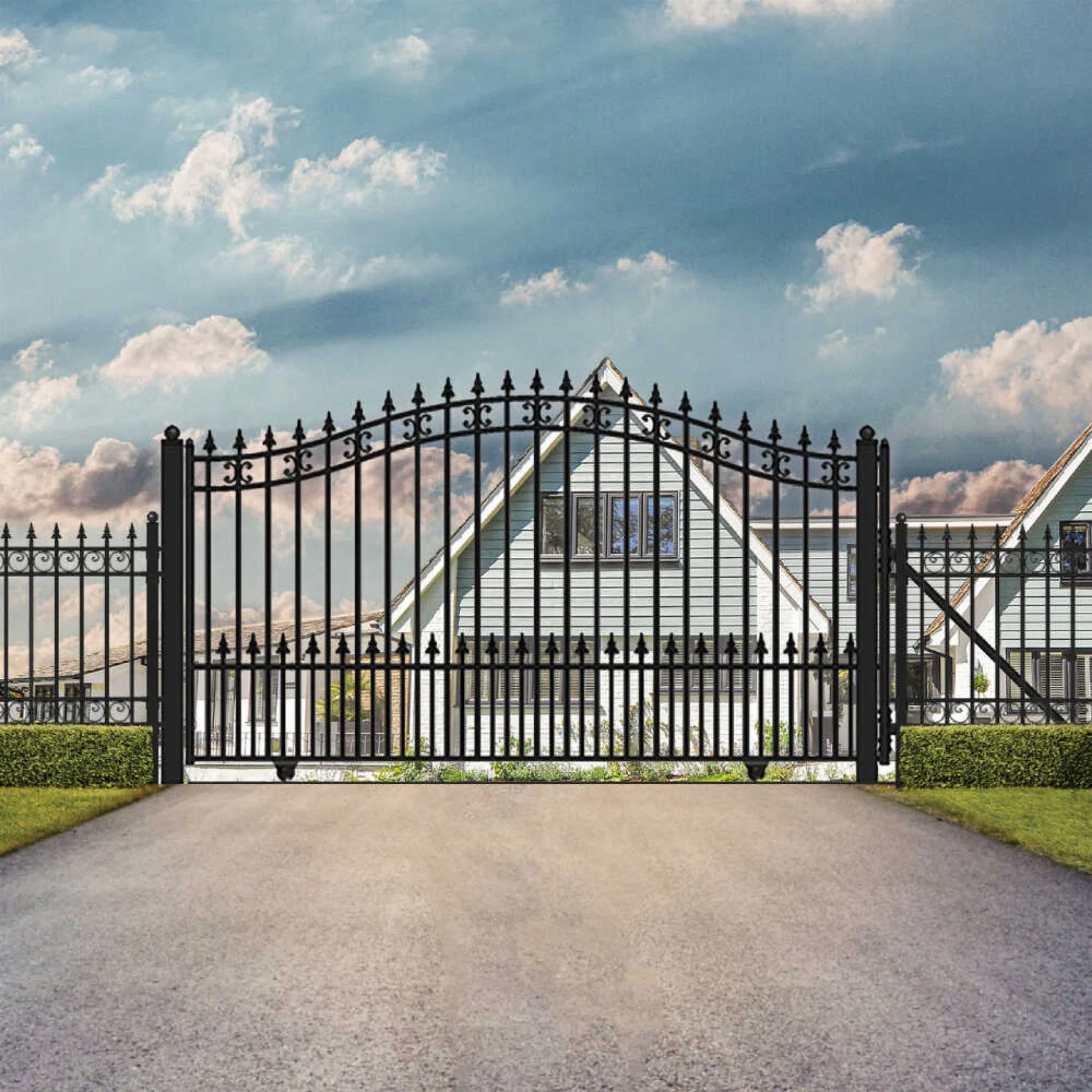 [12-18FT] Heavy-Duty St. Louis-Style Steel Sliding Driveway Gate (SAK64978) - Image 3