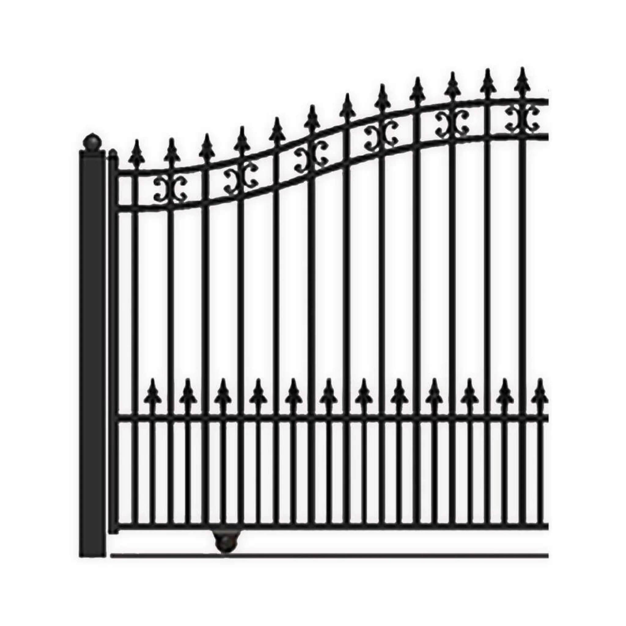 [12-18FT] Heavy-Duty St. Louis-Style Steel Sliding Driveway Gate (SAK64978) - Image 5