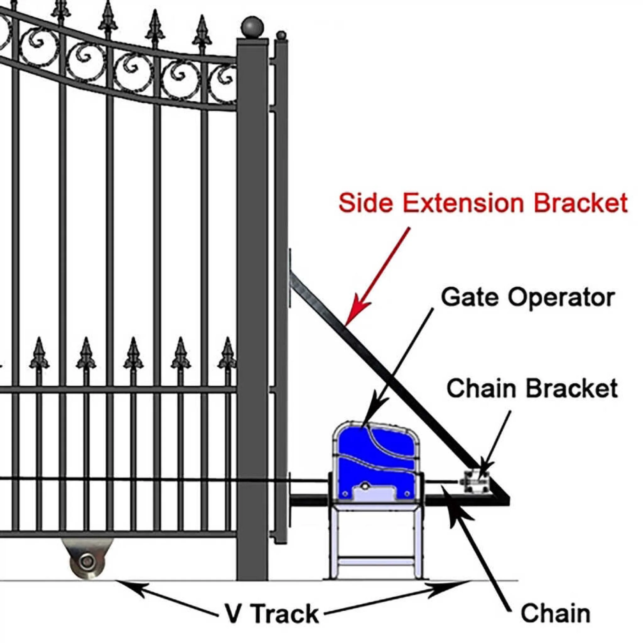 [12-18FT] Heavy-Duty St. Louis-Style Steel Sliding Driveway Gate (SAK64978) - Image 6