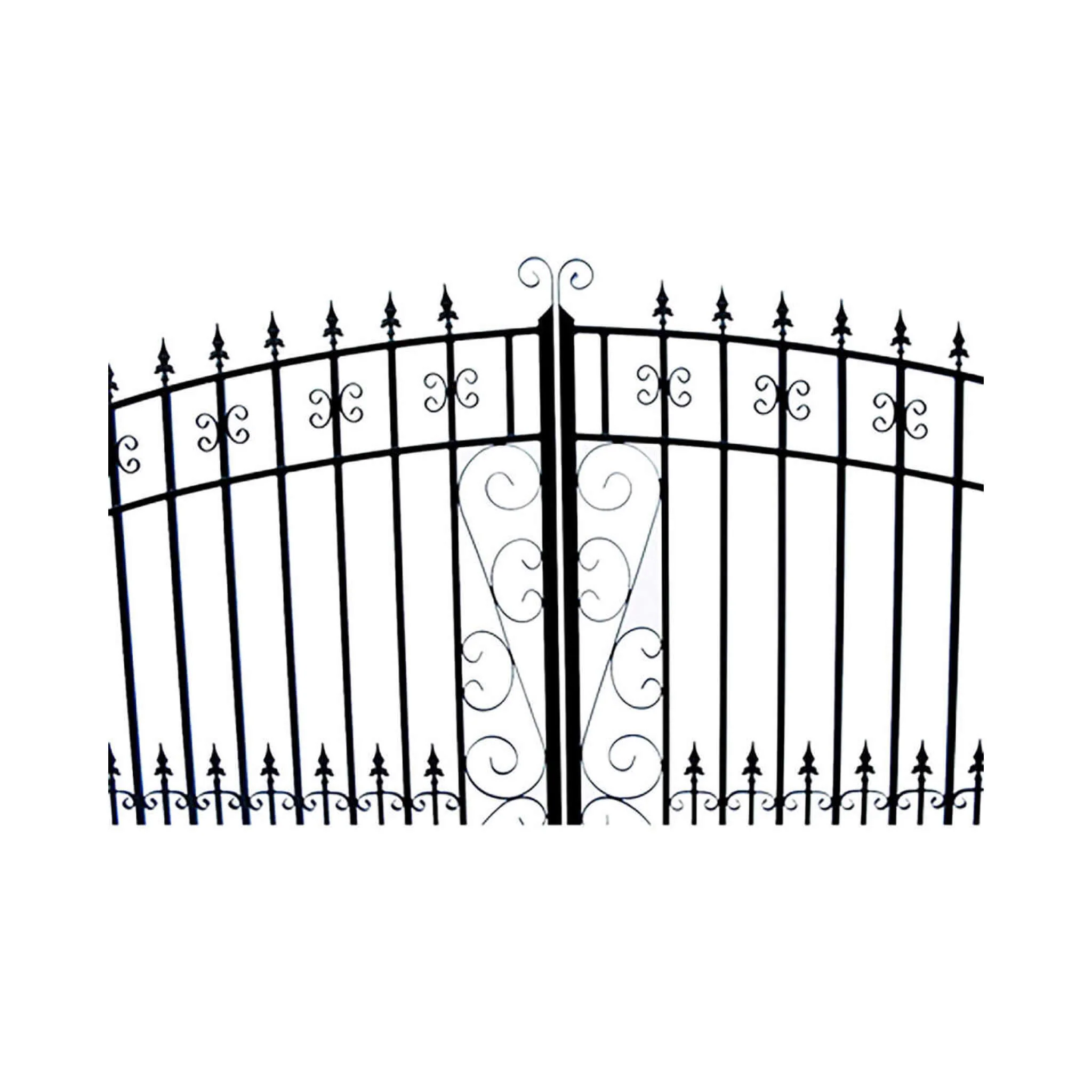 [12-18FT] Heavy-Duty Venice-Style Steel Dual-Swing Driveway Gate (SAK68025) - Image 3