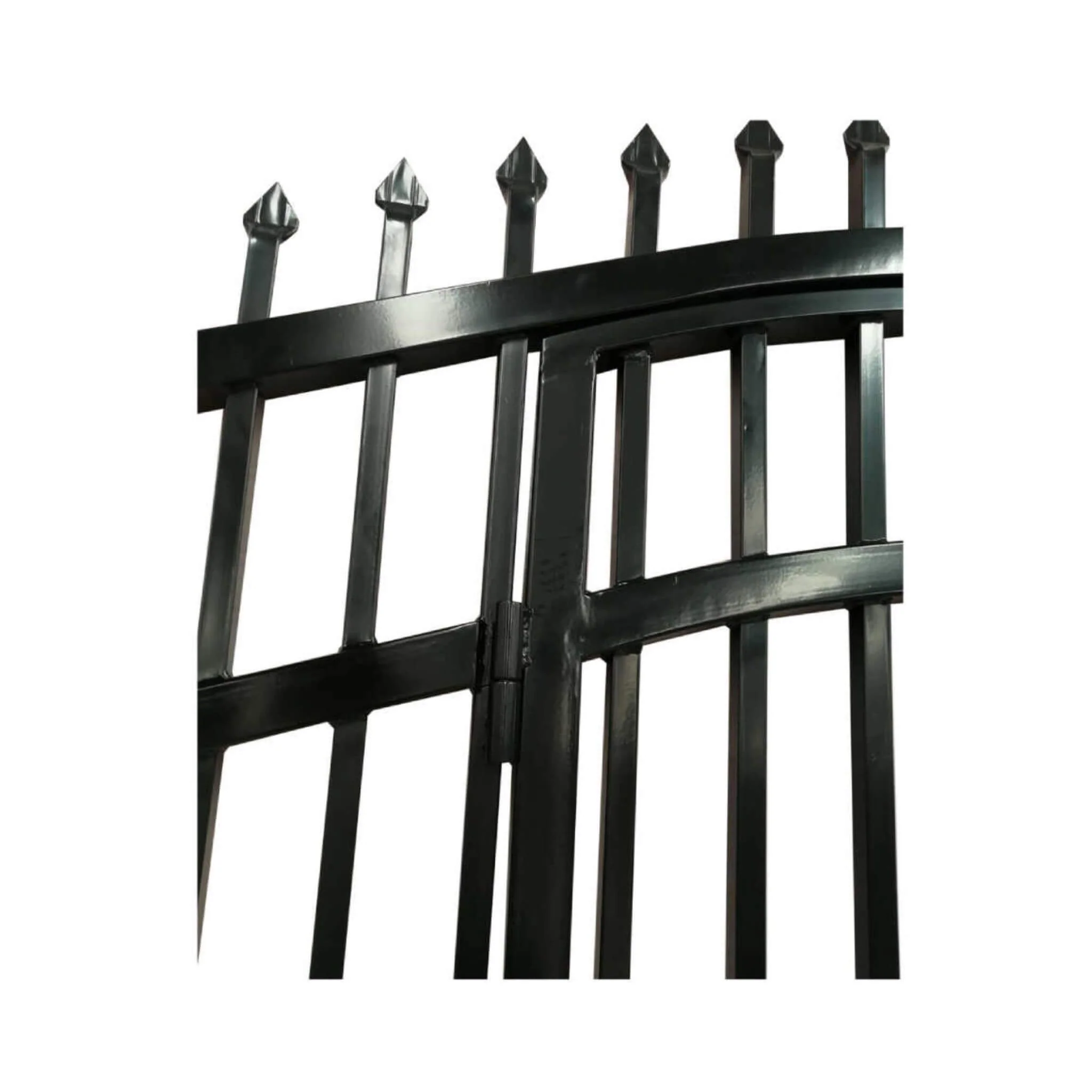 [12-18FT] Heavy-Duty Vienna-Style Steel Dual-Swing Driveway Gate With Built-In Pedestrian Door (SAK75103) - Image 5