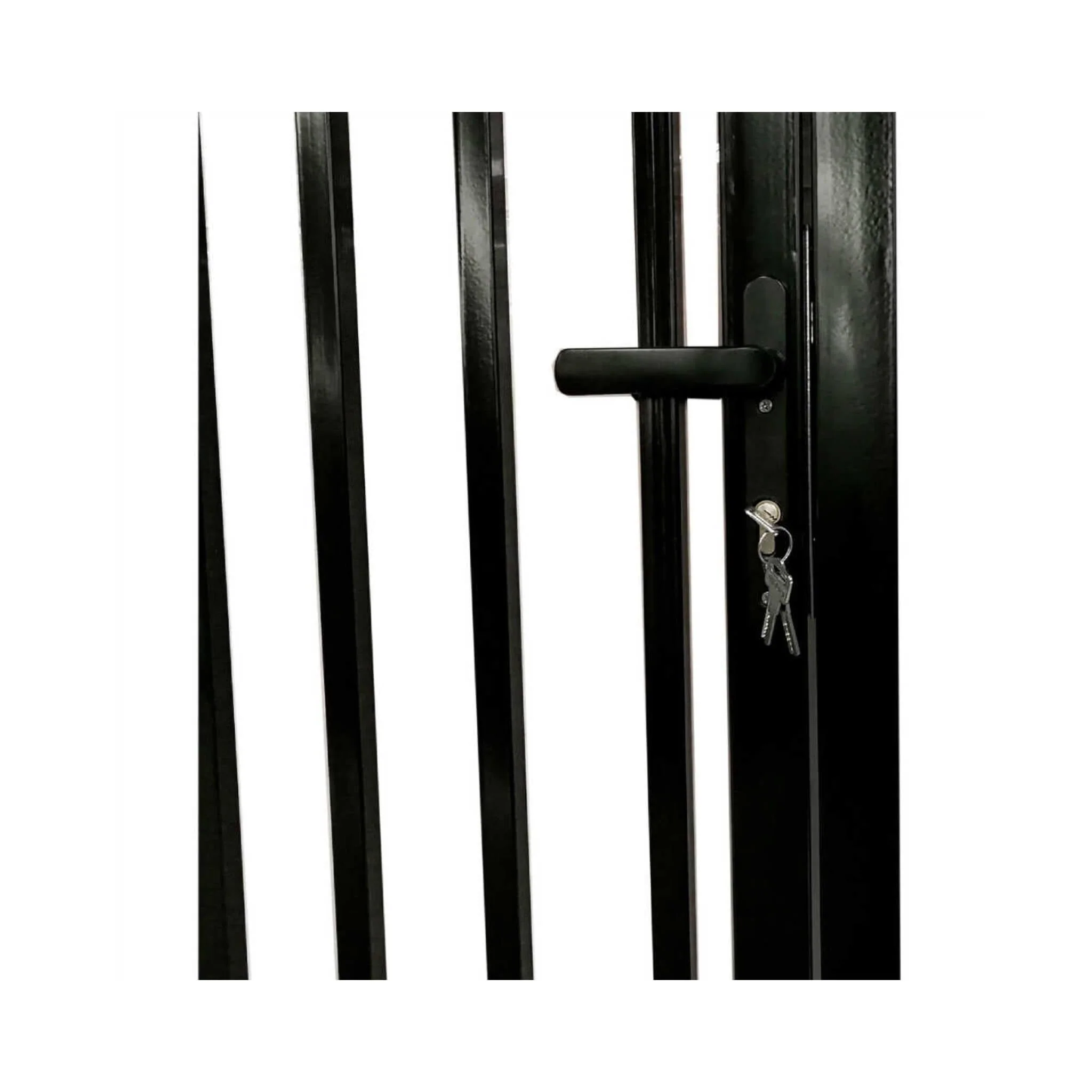 [12-18FT] Heavy-Duty Vienna-Style Steel Dual-Swing Driveway Gate With Built-In Pedestrian Door (SAK75103) - Image 7