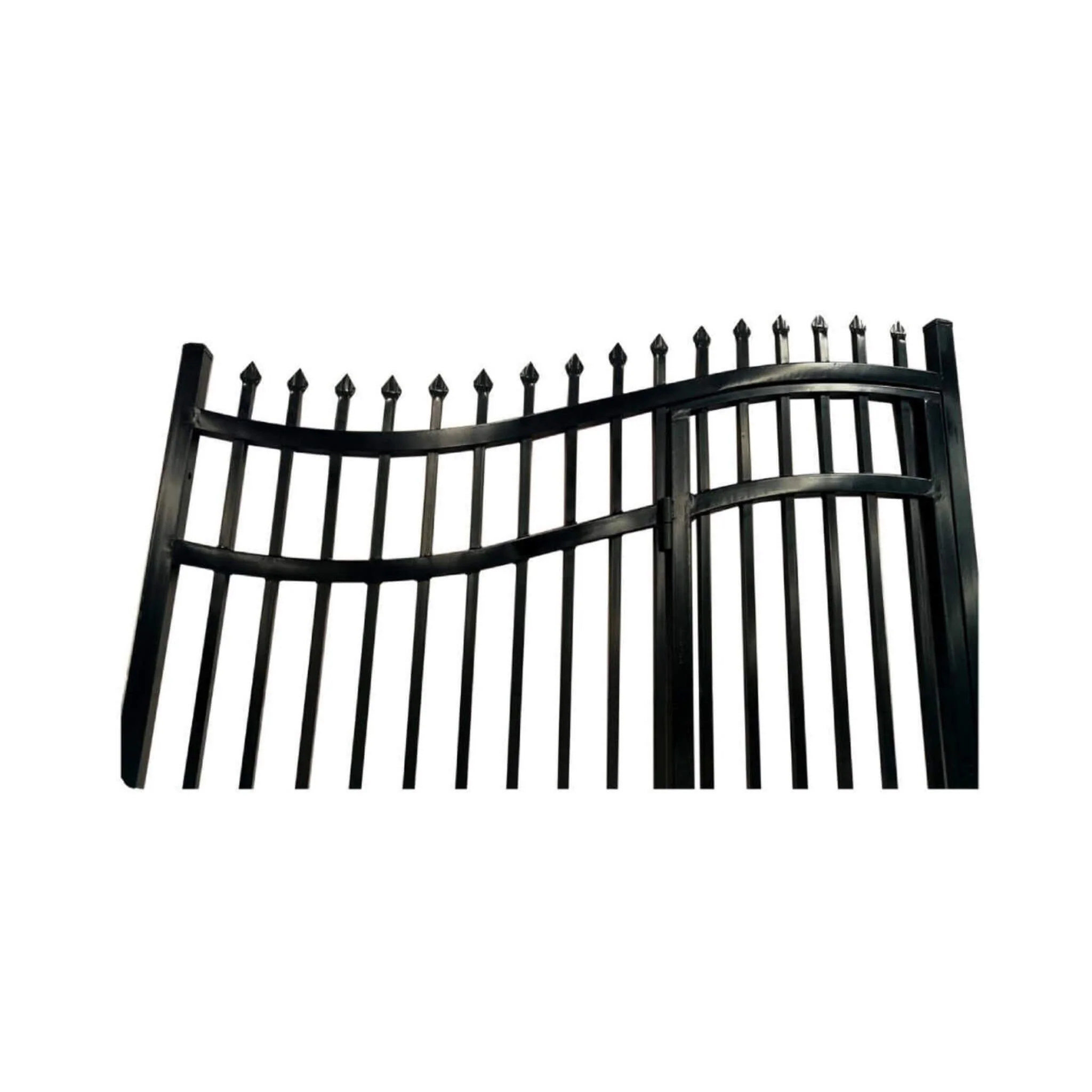[12-18FT] Heavy-Duty Vienna-Style Steel Dual-Swing Driveway Gate With Built-In Pedestrian Door (SAK75103) - Image 8