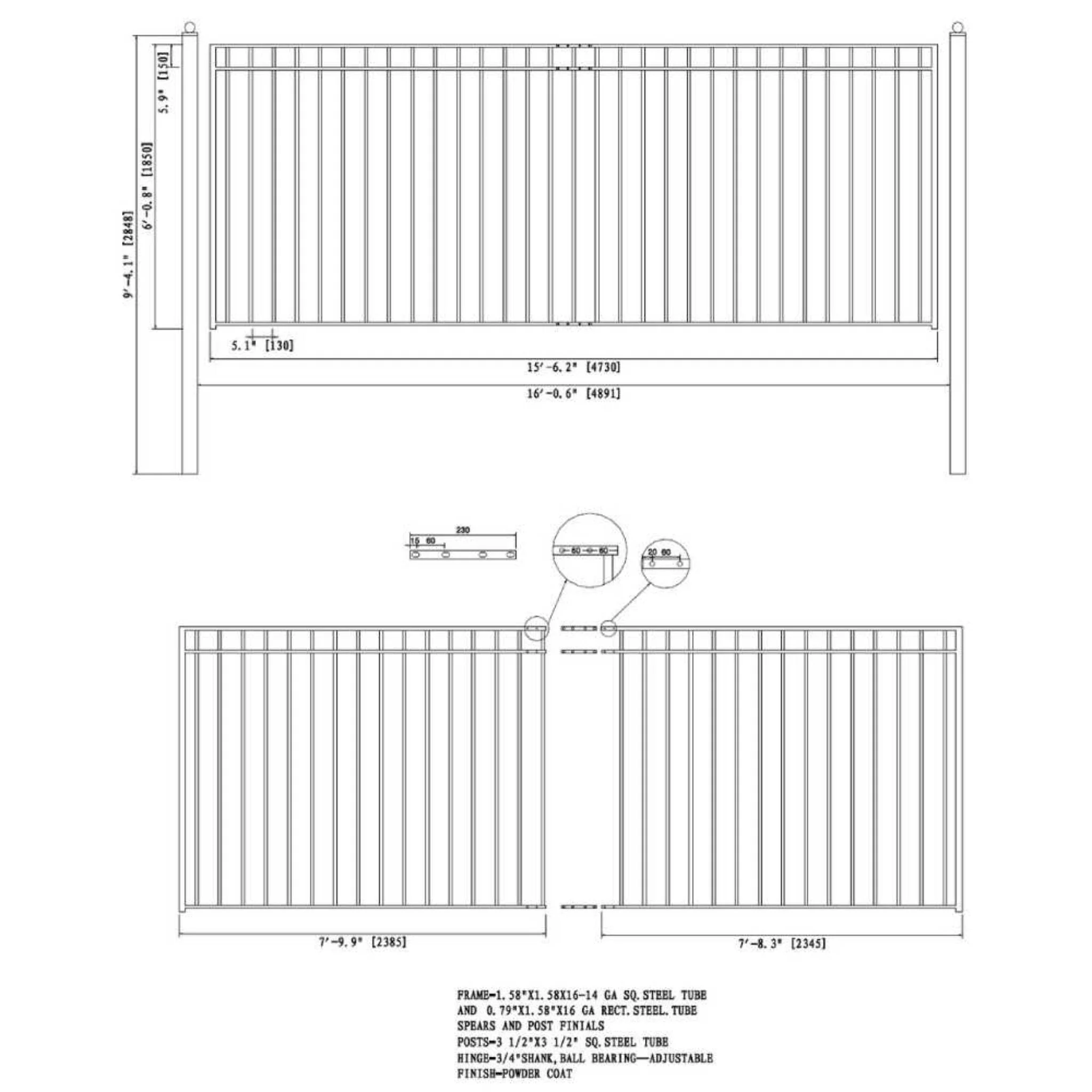 [12-30FT] Heavy-Duty Madrid-Style Premium Steel Sliding Driveway Gate (SAK23857) - Image 13