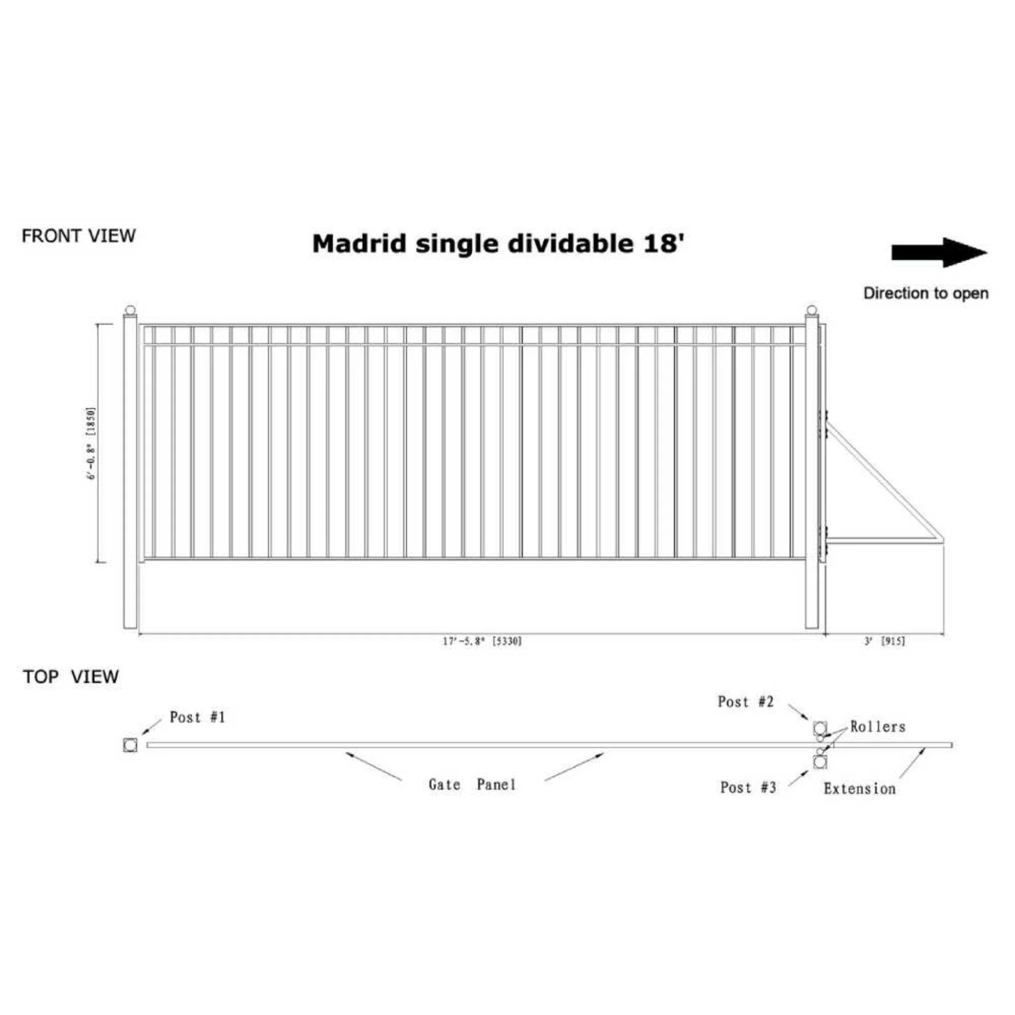 [12-30FT] Heavy-Duty Madrid-Style Premium Steel Sliding Driveway Gate (SAK23857) - Image 14