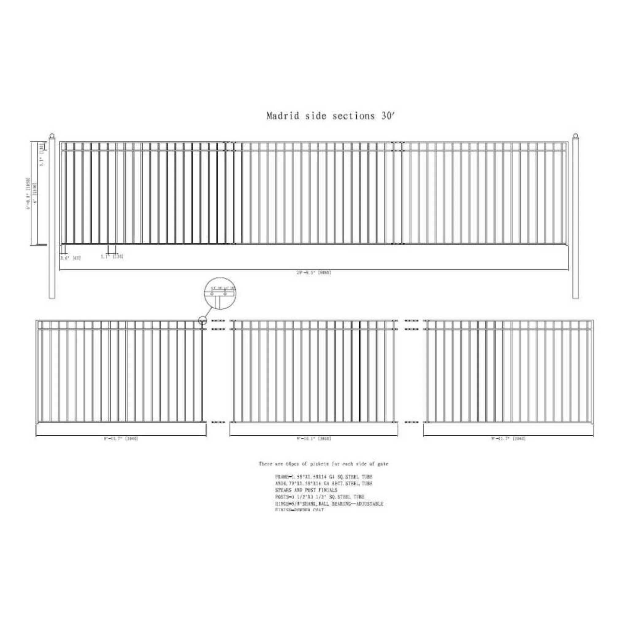 [12-30FT] Heavy-Duty Madrid-Style Premium Steel Sliding Driveway Gate (SAK23857) - Image 17