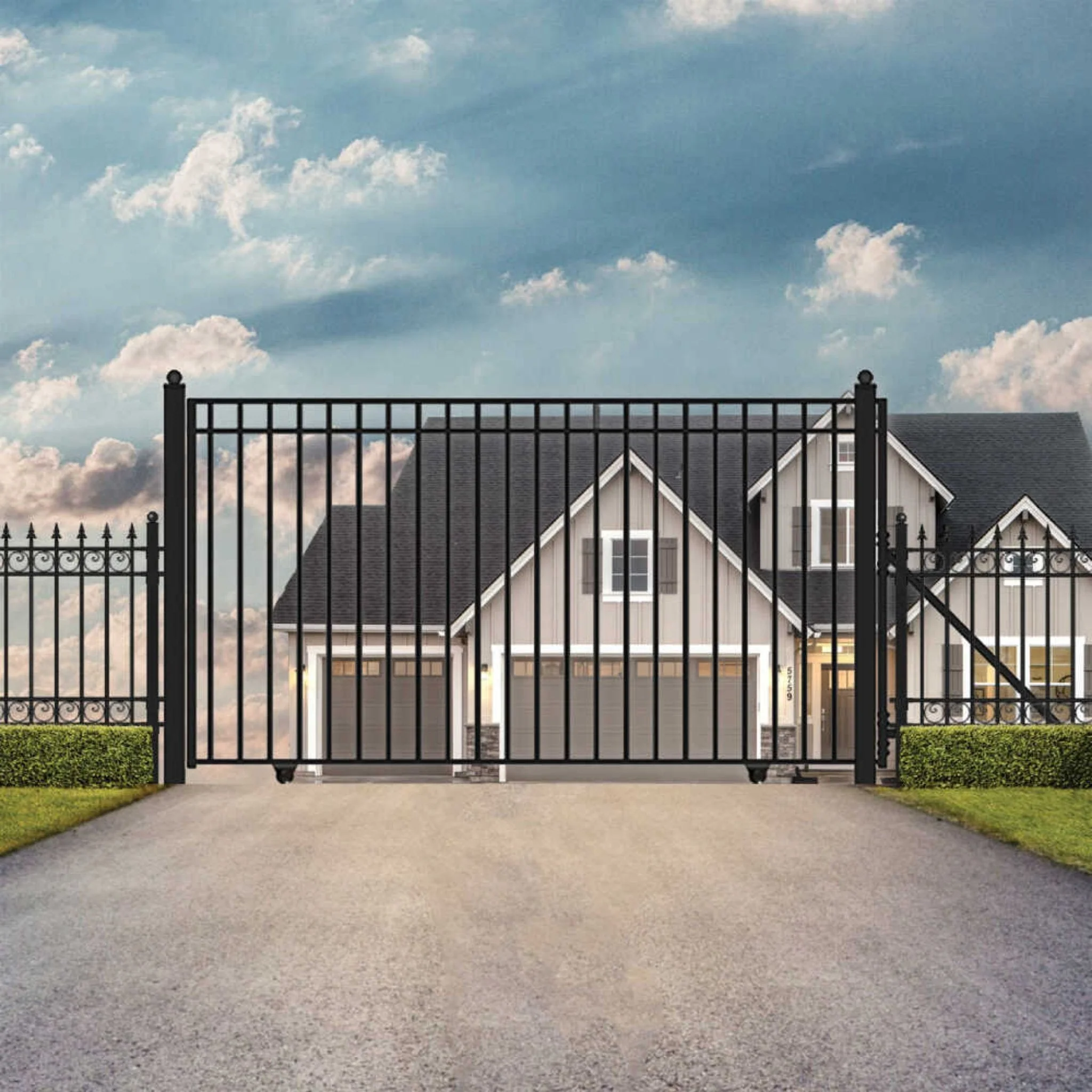 [12-30FT] Heavy-Duty Madrid-Style Premium Steel Sliding Driveway Gate (SAK23857) - Image 3