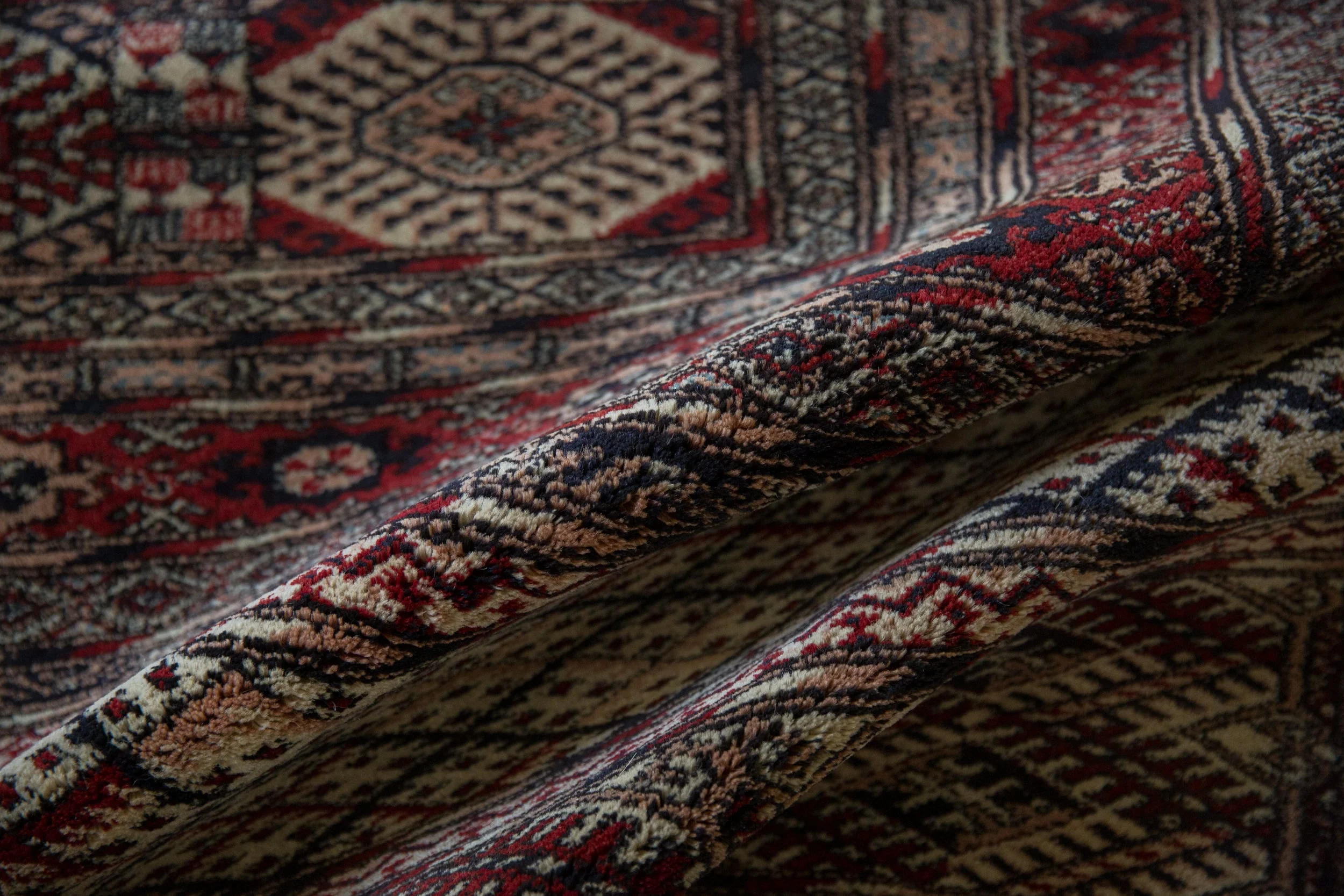12.5x12.5 Vintage Fine Pakistani Bokhara Design Square Carpet - Image 12
