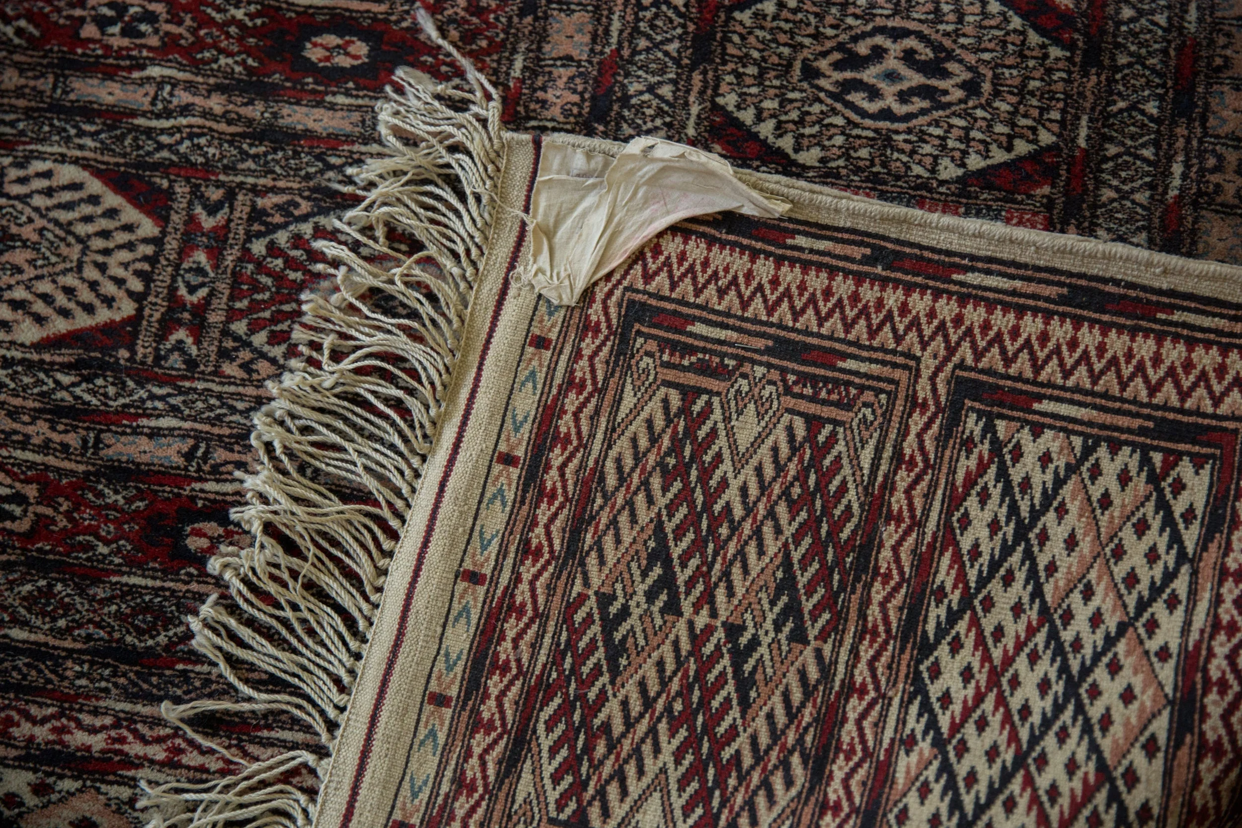 12.5x12.5 Vintage Fine Pakistani Bokhara Design Square Carpet - Image 13
