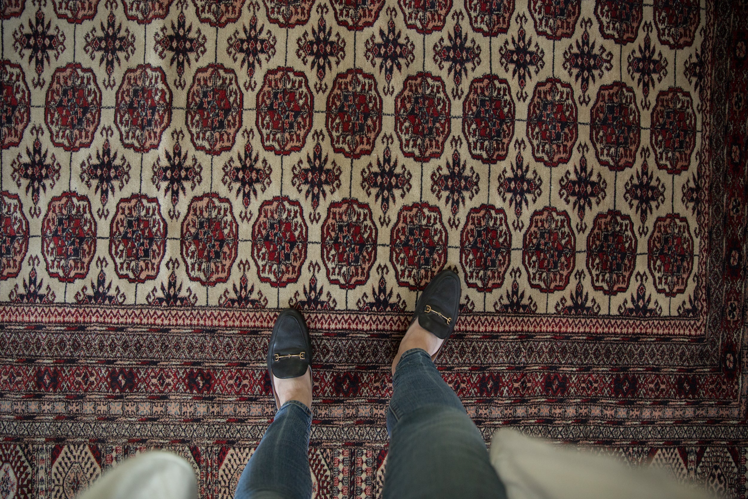 12.5x12.5 Vintage Fine Pakistani Bokhara Design Square Carpet - Image 2