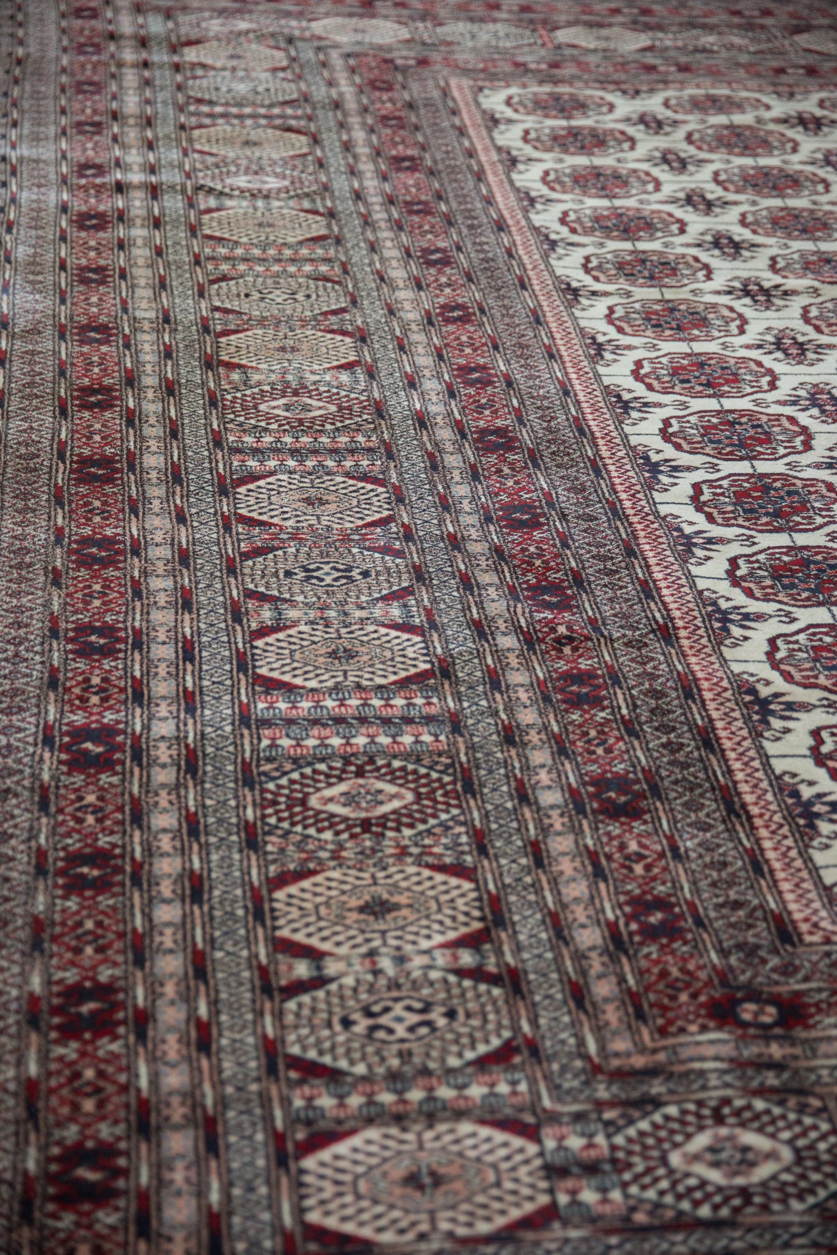 12.5x12.5 Vintage Fine Pakistani Bokhara Design Square Carpet - Image 4