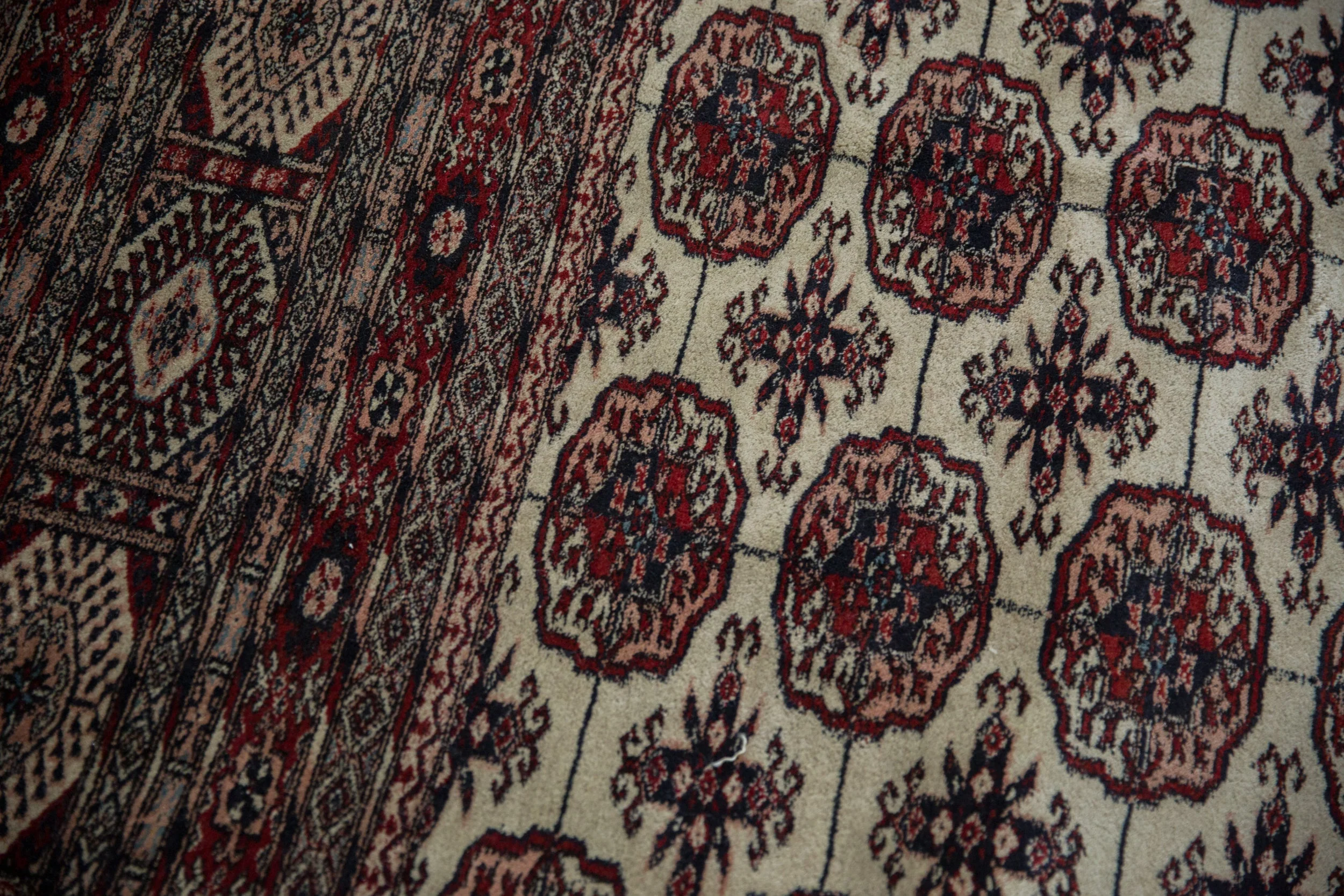 12.5x12.5 Vintage Fine Pakistani Bokhara Design Square Carpet - Image 9