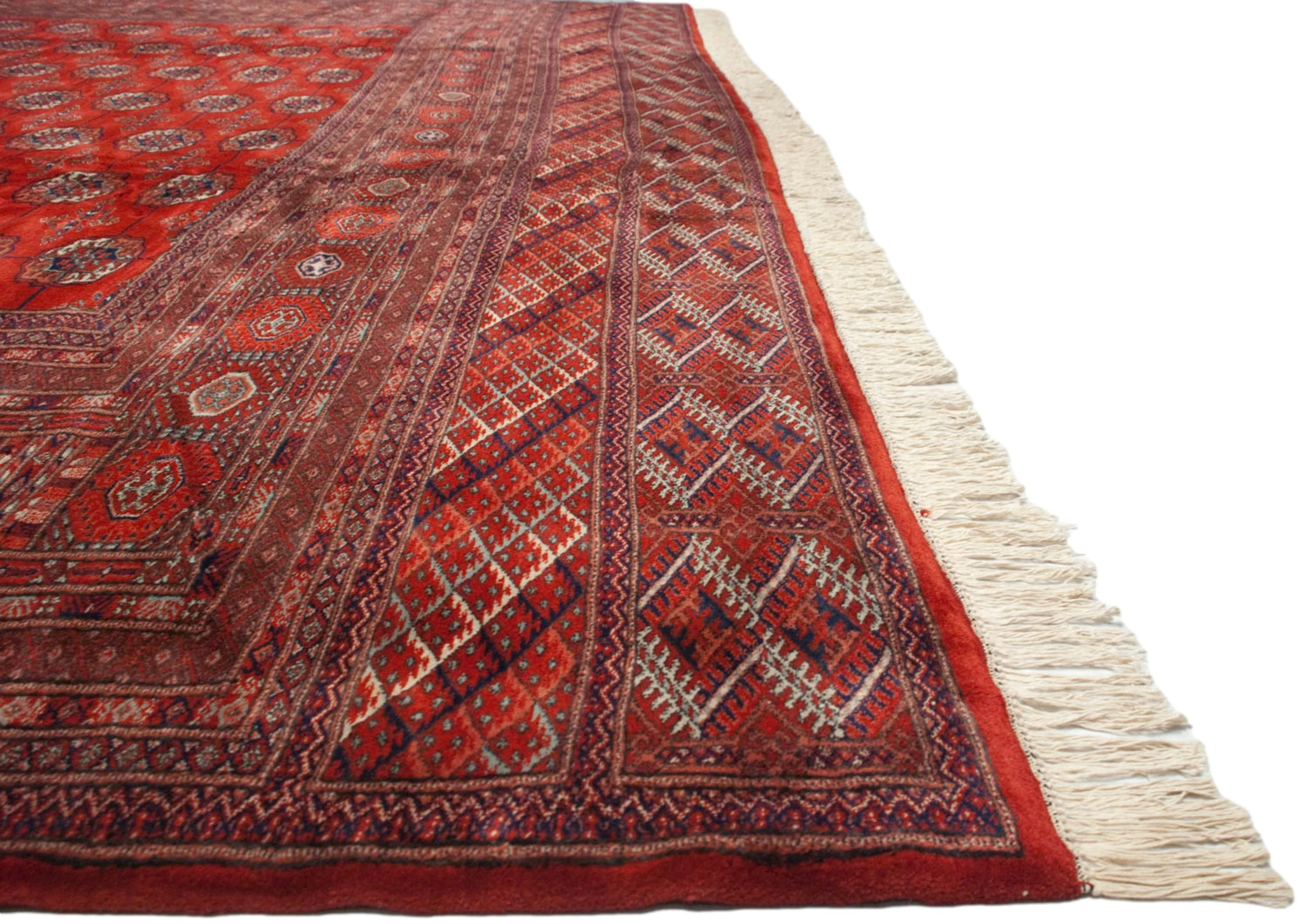 12.5x13 Vintage Fine Bokhara Square Carpet - Image 10