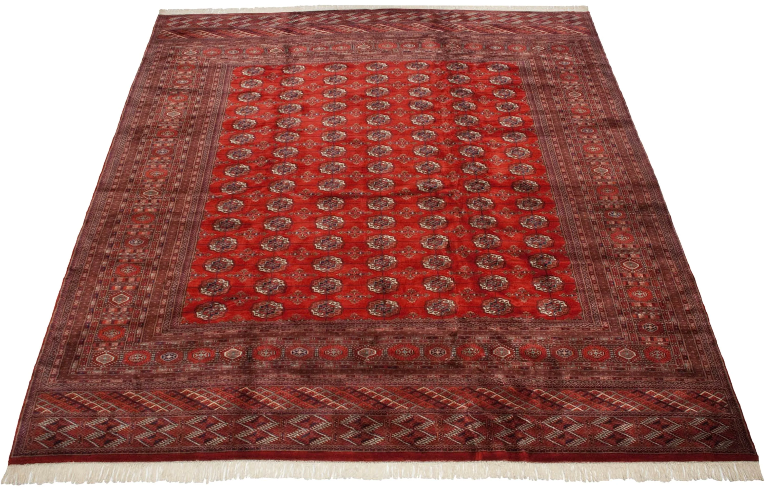 12.5x13 Vintage Fine Bokhara Square Carpet - Image 3