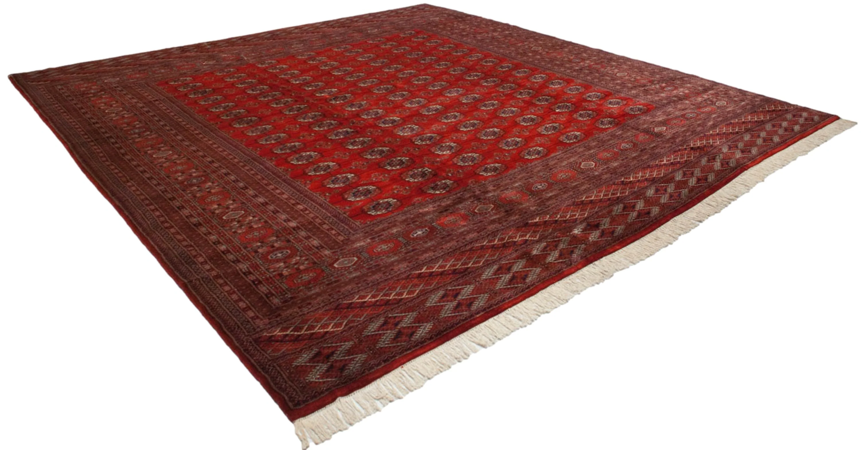 12.5x13 Vintage Fine Bokhara Square Carpet - Image 4